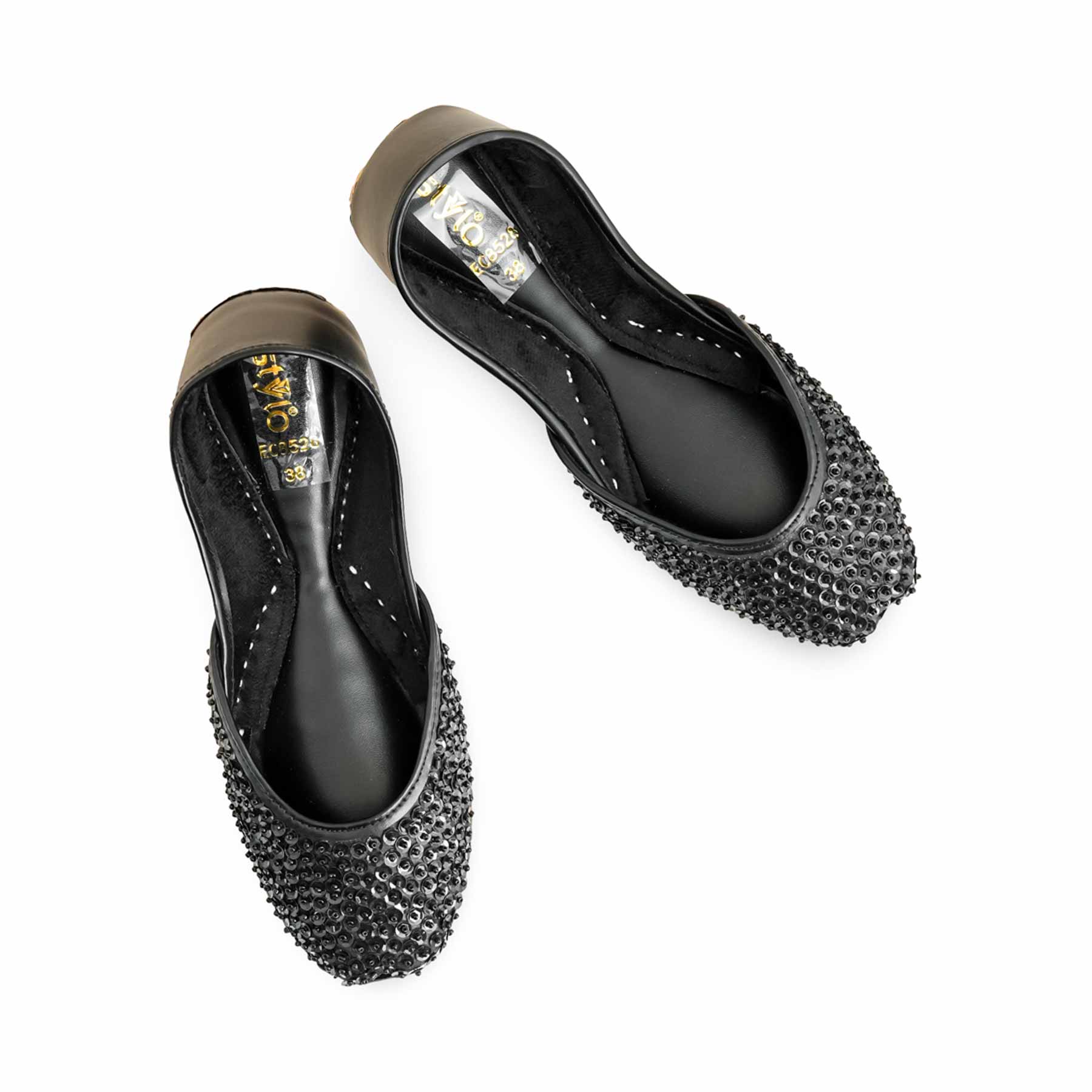 Black Fancy Khussa For Women EC8528 - Image 5