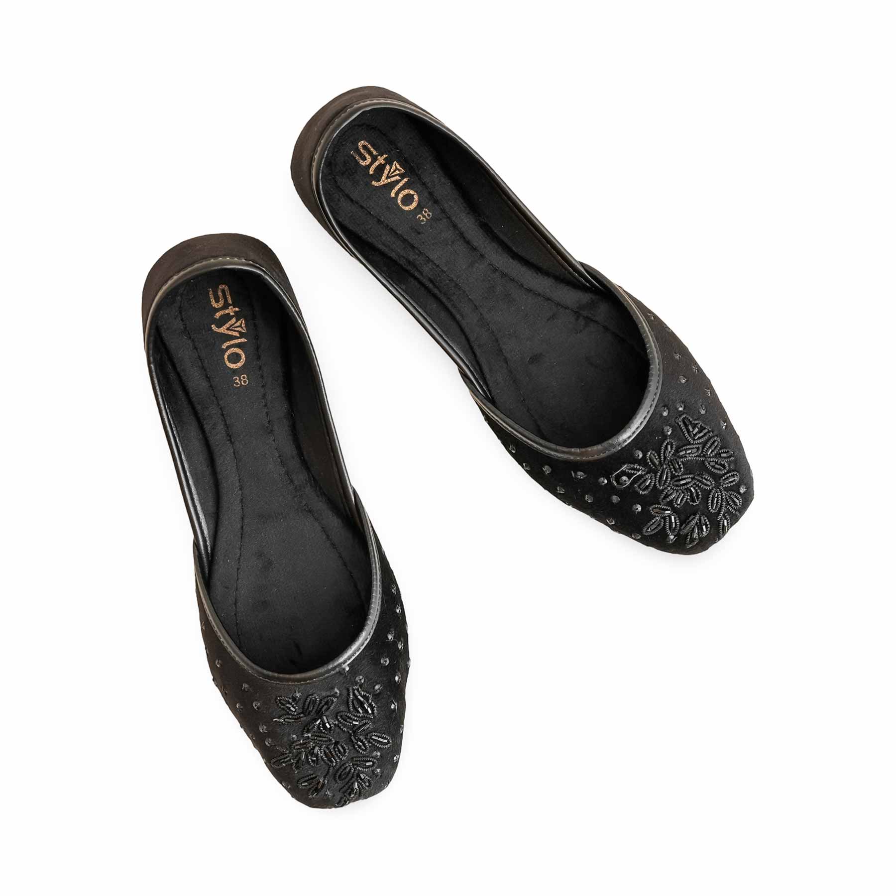 Black Fancy Khussa For Women EC8549 - Image 5