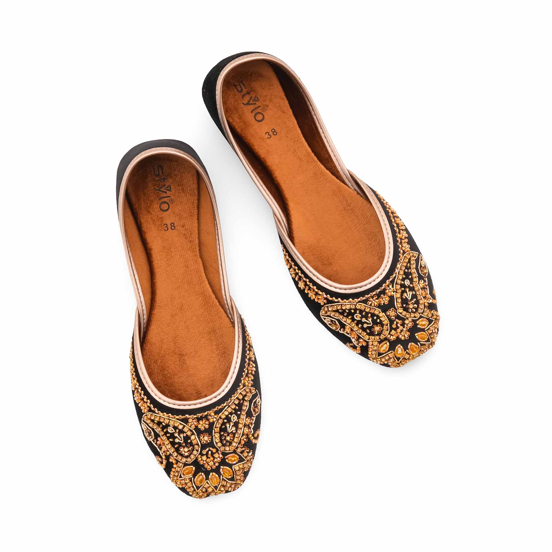 Black Fancy Khussa For Ladies EC8604 - Image 6