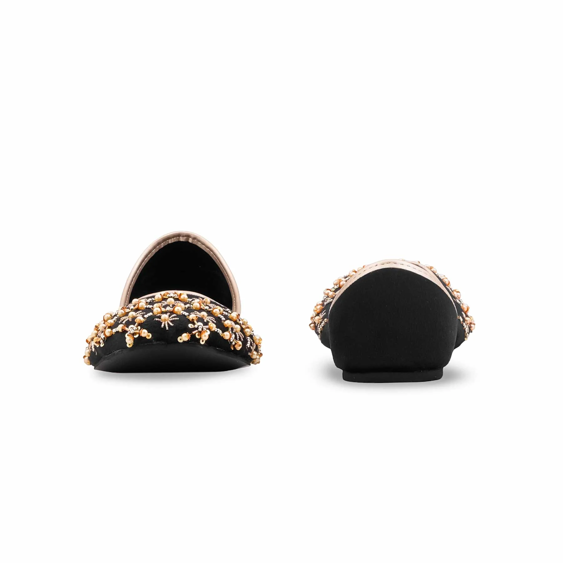 Black Fancy Khussa For Women EC8626 - Image 4