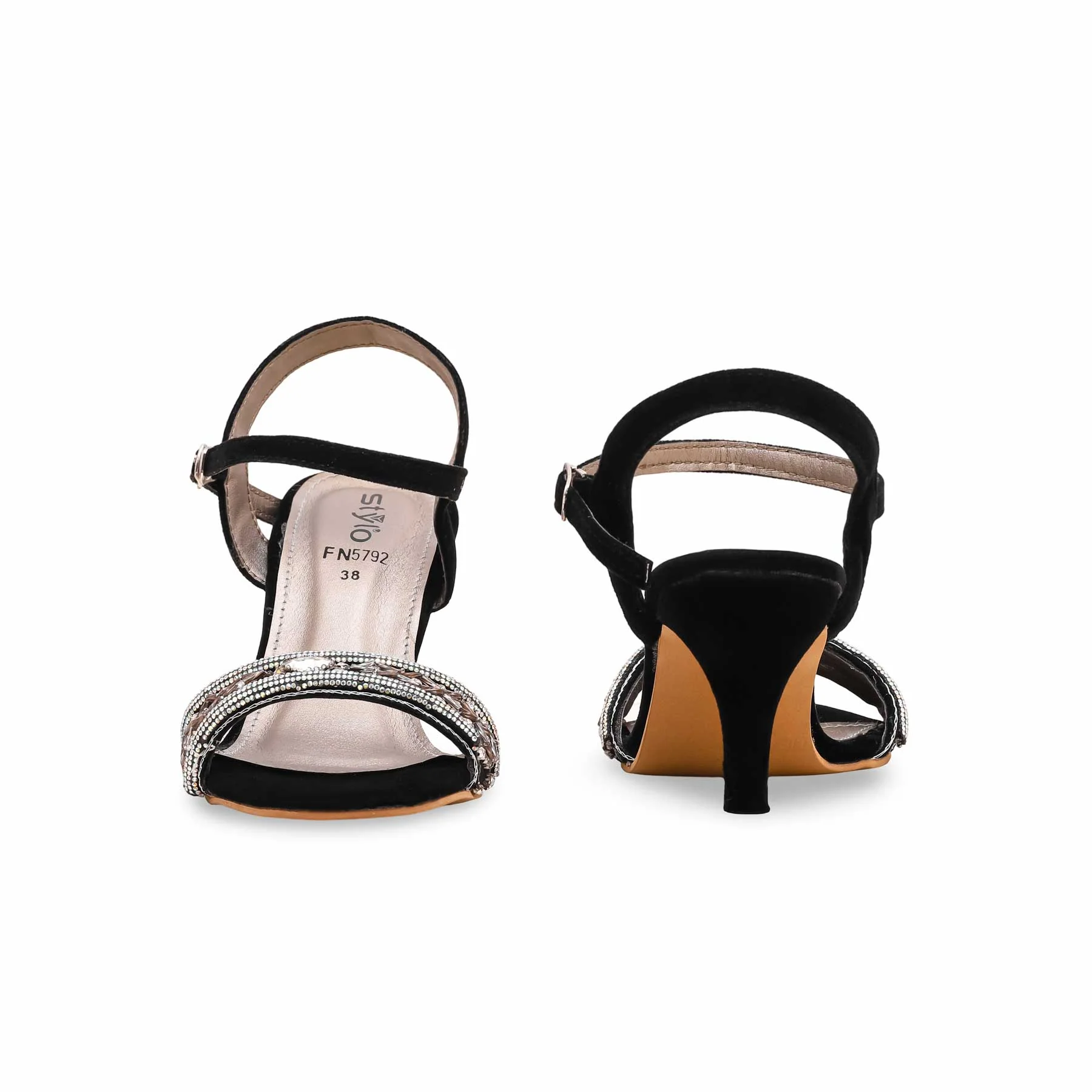 Black Fancy Sandal FN5792 - Image 4