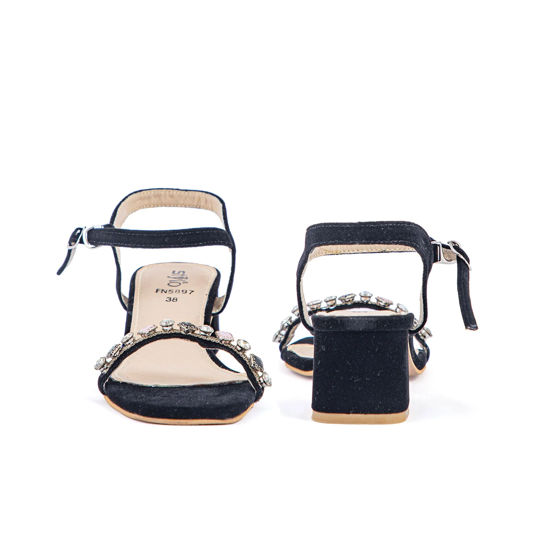 Black Fancy Sandal FN5897 - Image 4
