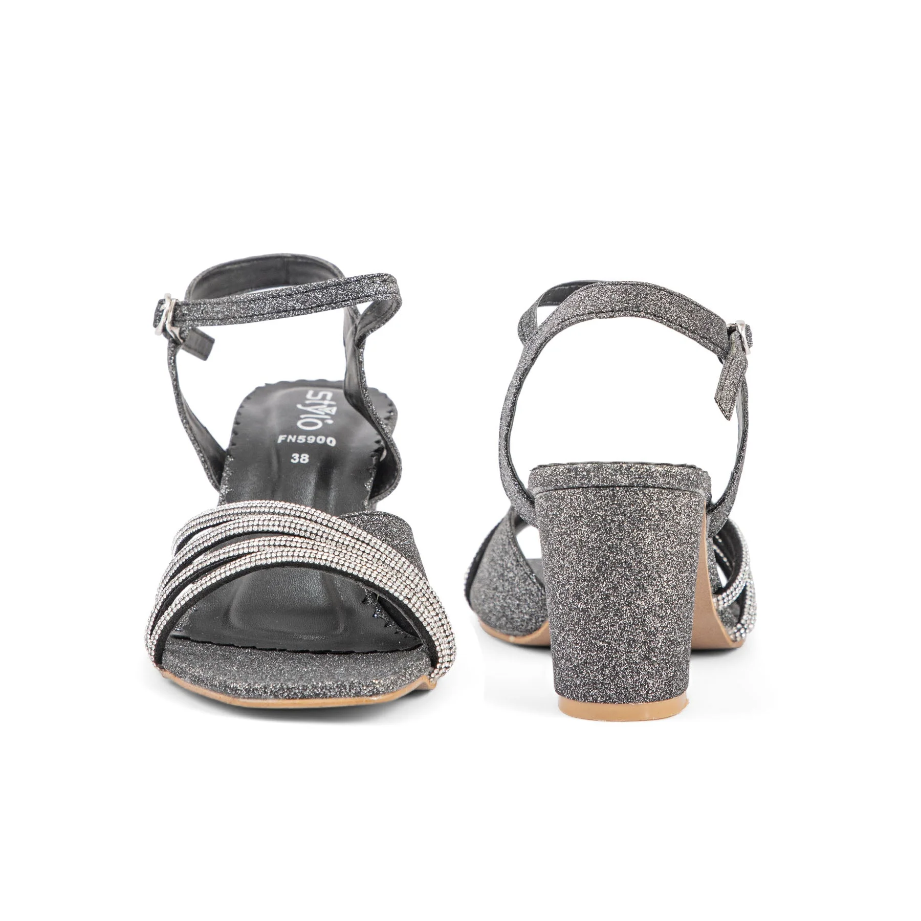 Black Fancy Sandal FN5900 - Image 4