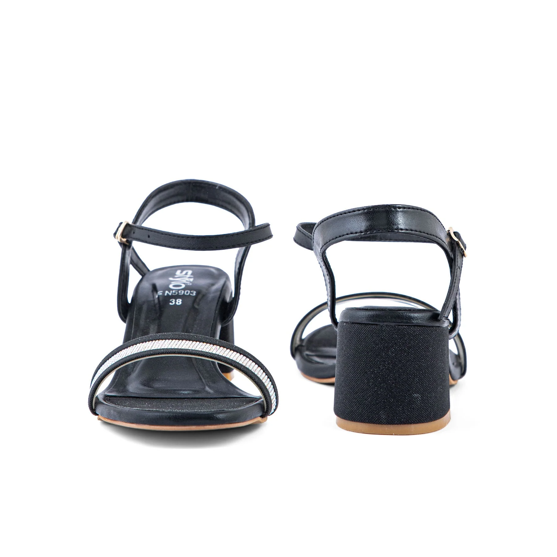 Black Fancy Sandal FN5903 - Image 3