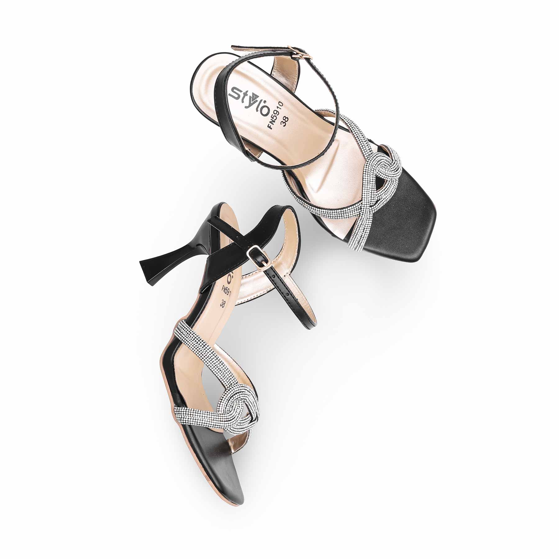 Black Fancy Sandal FN5910 - Image 4