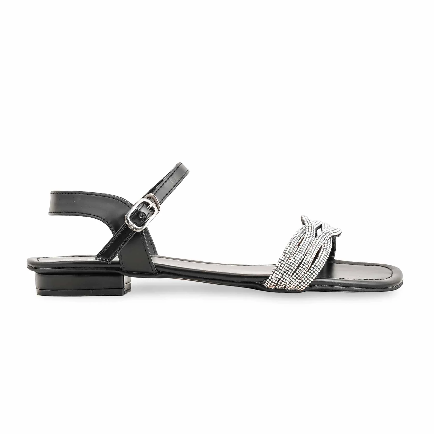 Black Fancy Sandal FN5930 - Image 2