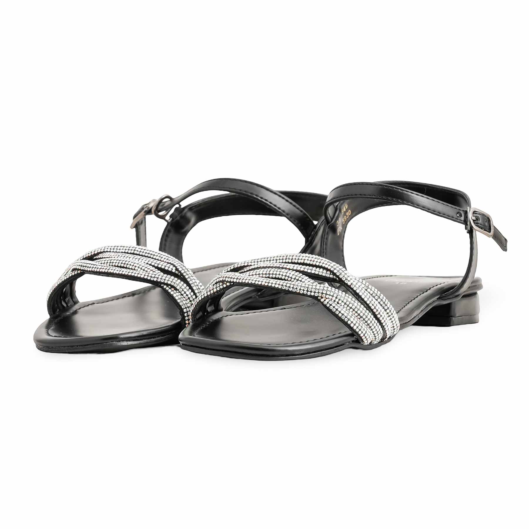 Black Fancy Sandal FN5930 - Image 3