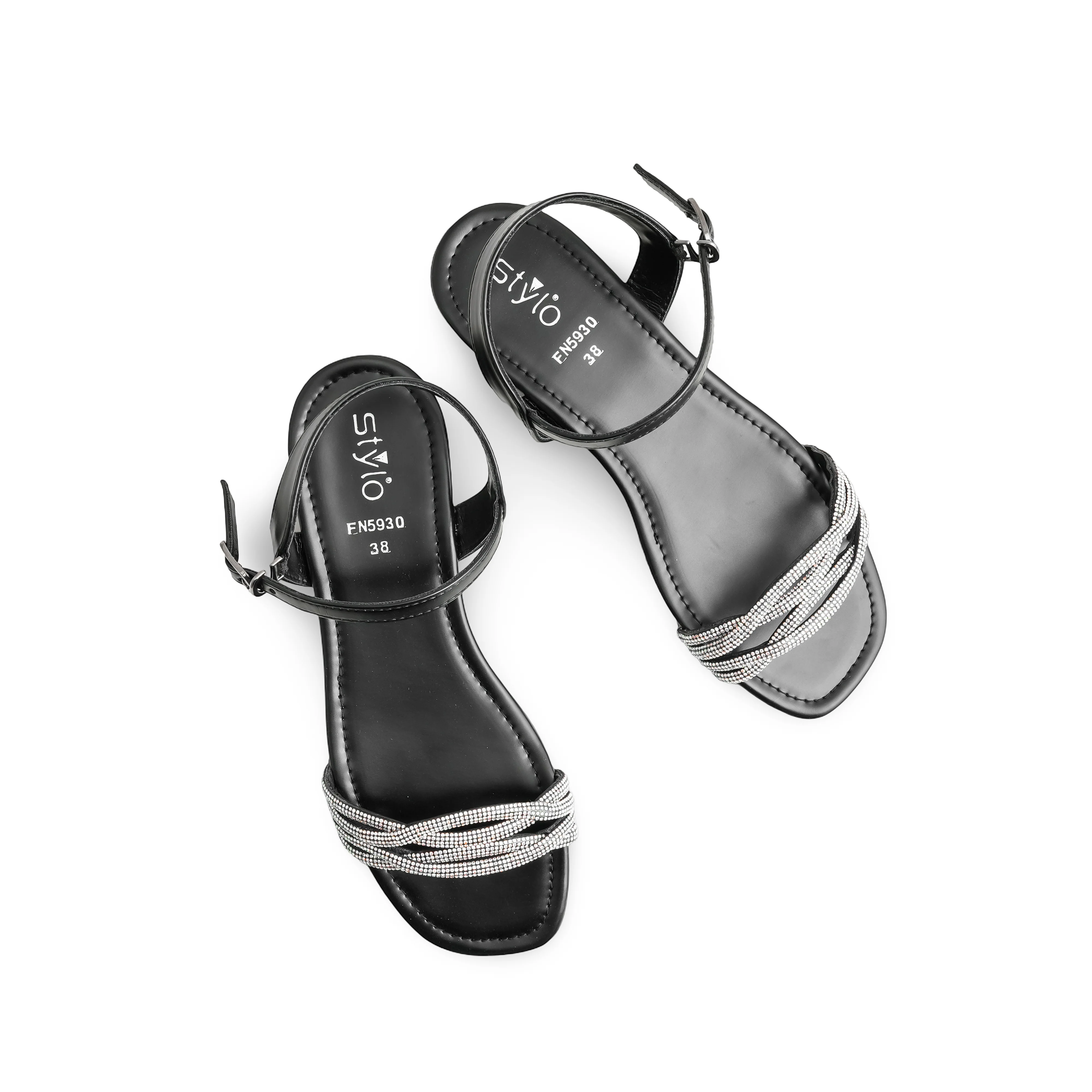 Black Fancy Sandal FN5930 - Image 5