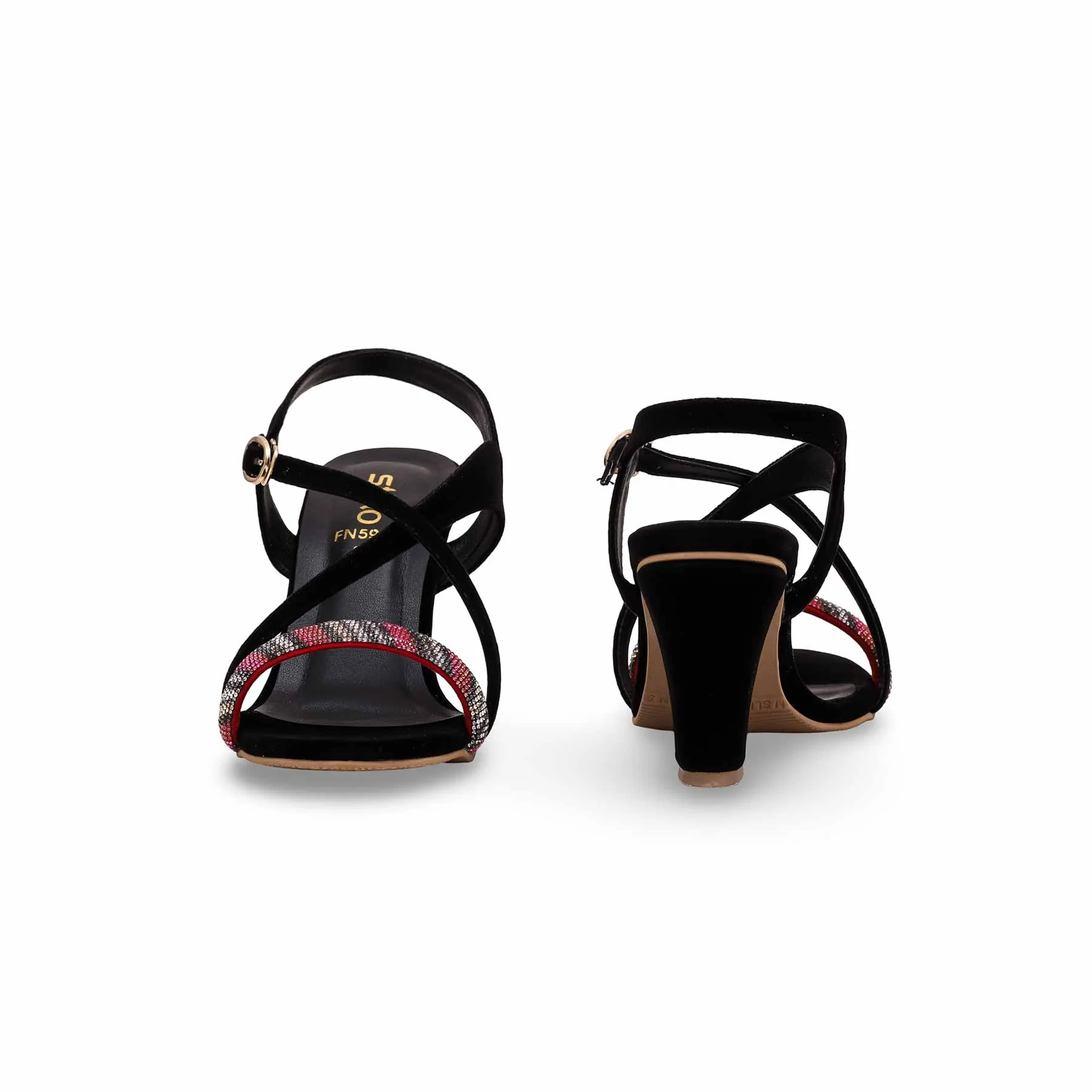 Black Fancy Sandal FN5974 - Image 4