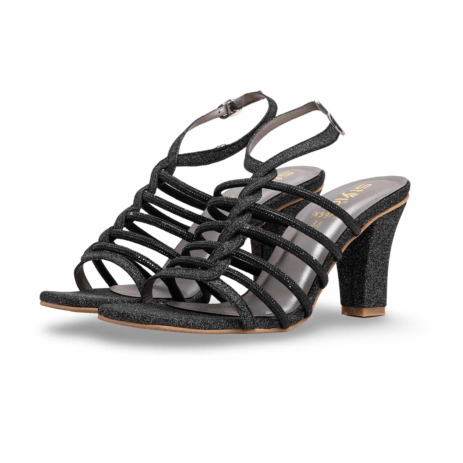 Black Fancy Sandal FN5975 - Image 3