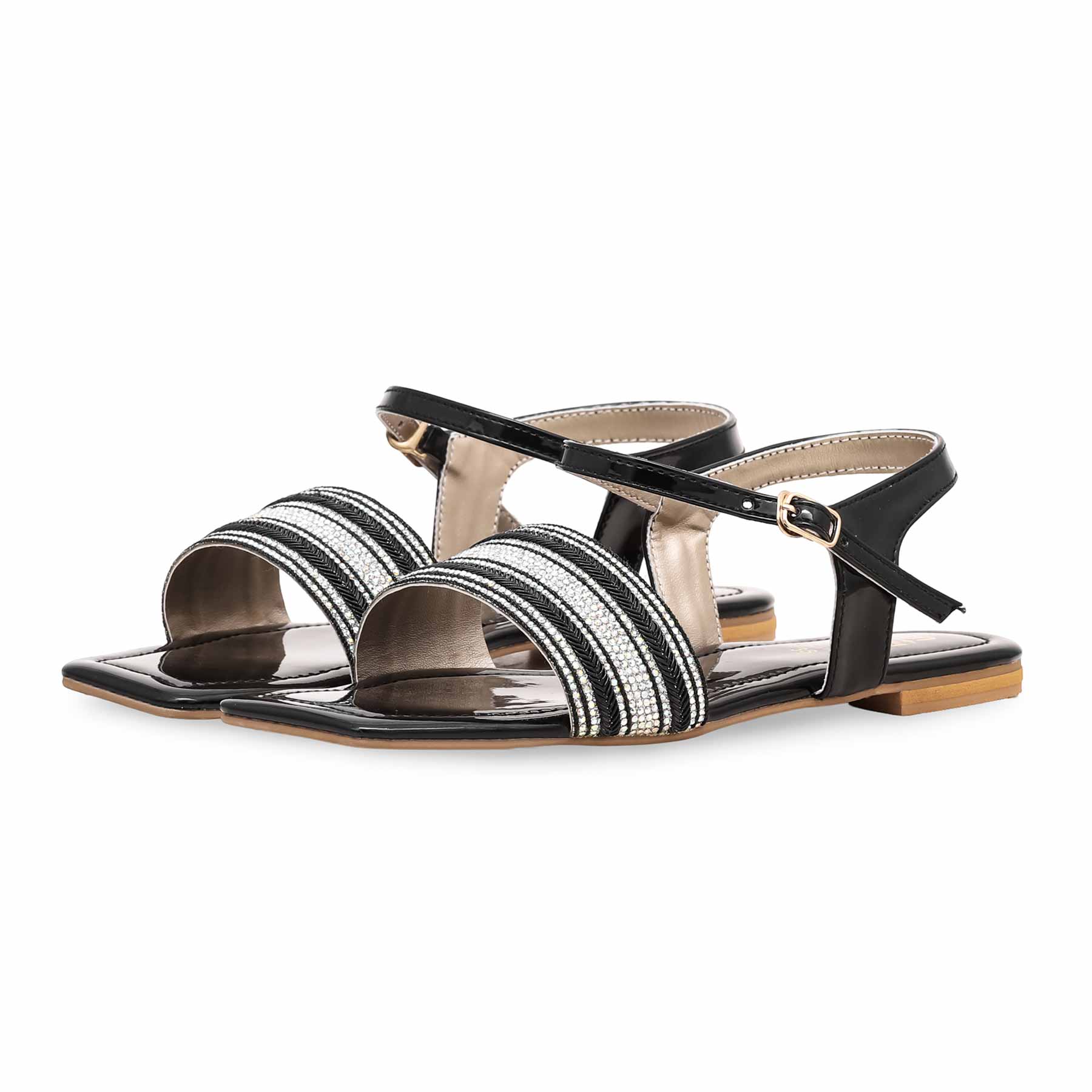 Black Fancy Sandal FN5977 - Image 3