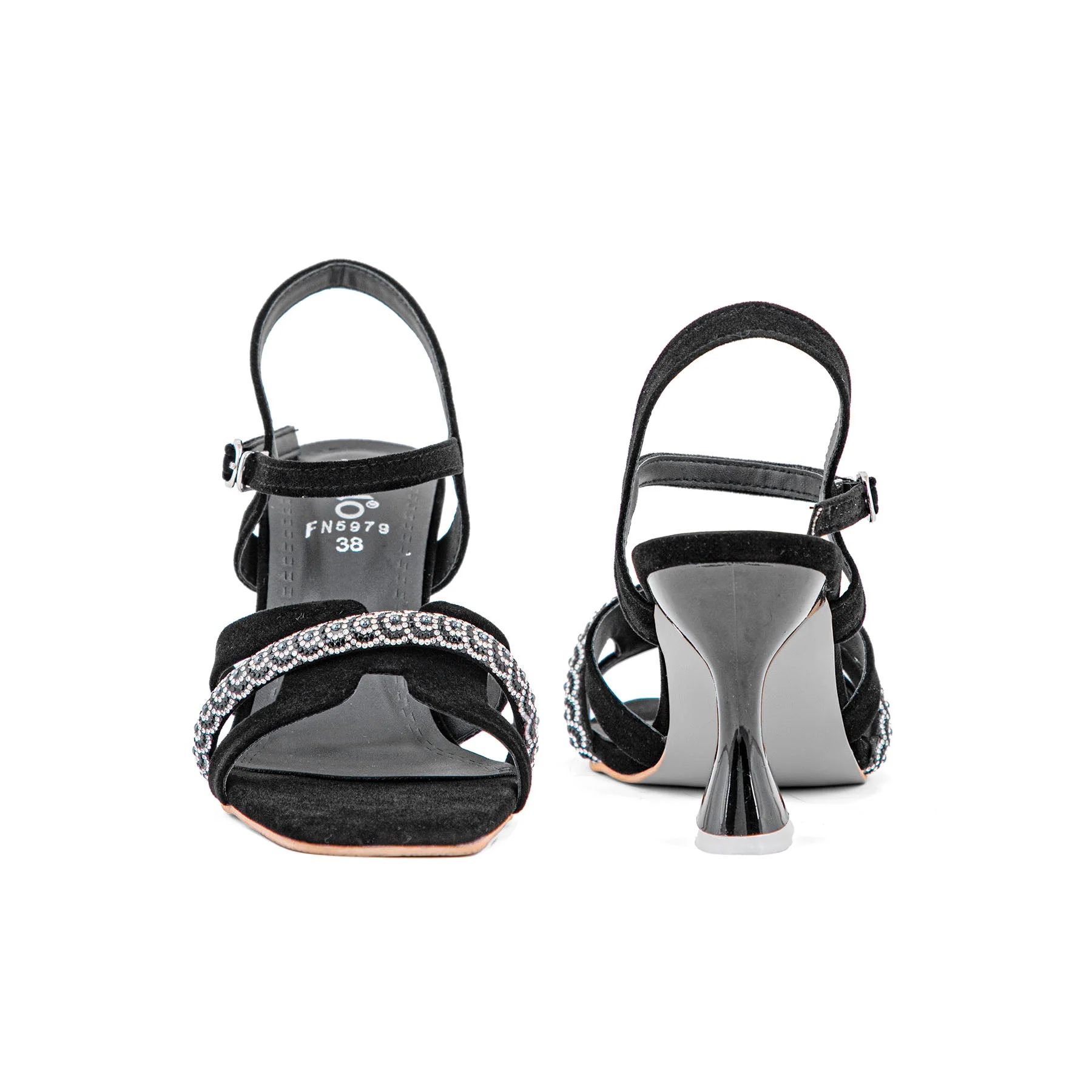 Black Fancy Sandal FN5979 - Image 3