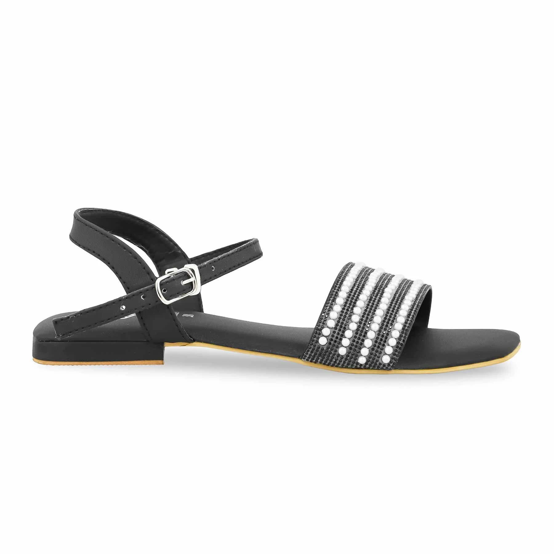 Black Fancy Sandal FN6069 - Image 2