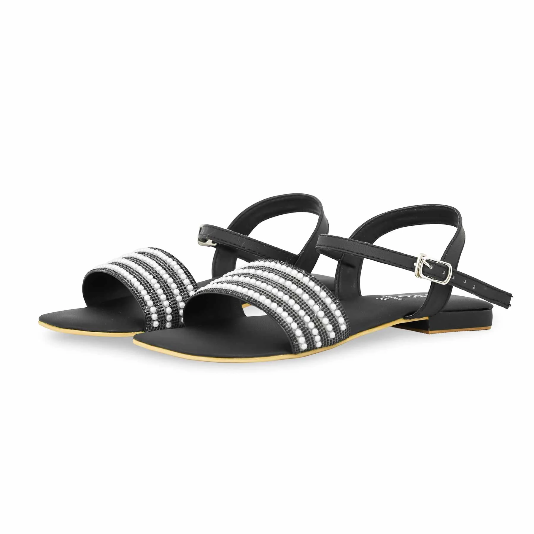 Black Fancy Sandal FN6069 - Image 3