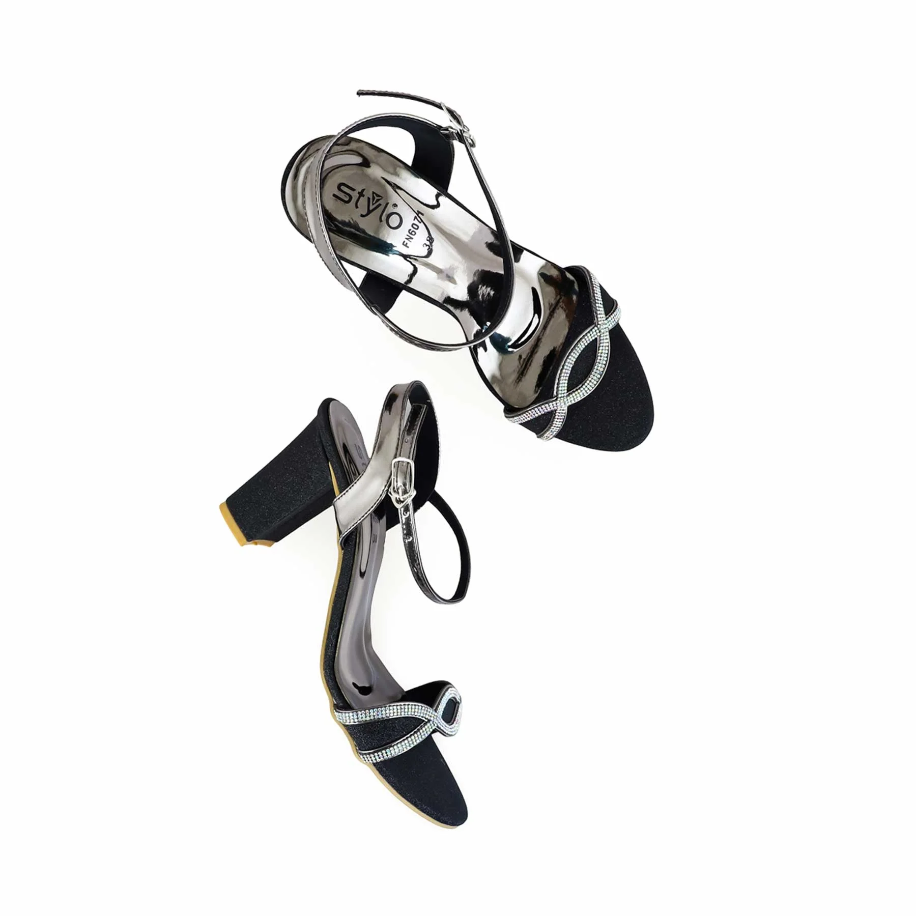 Black Fancy Sandal FN6071 - Image 5