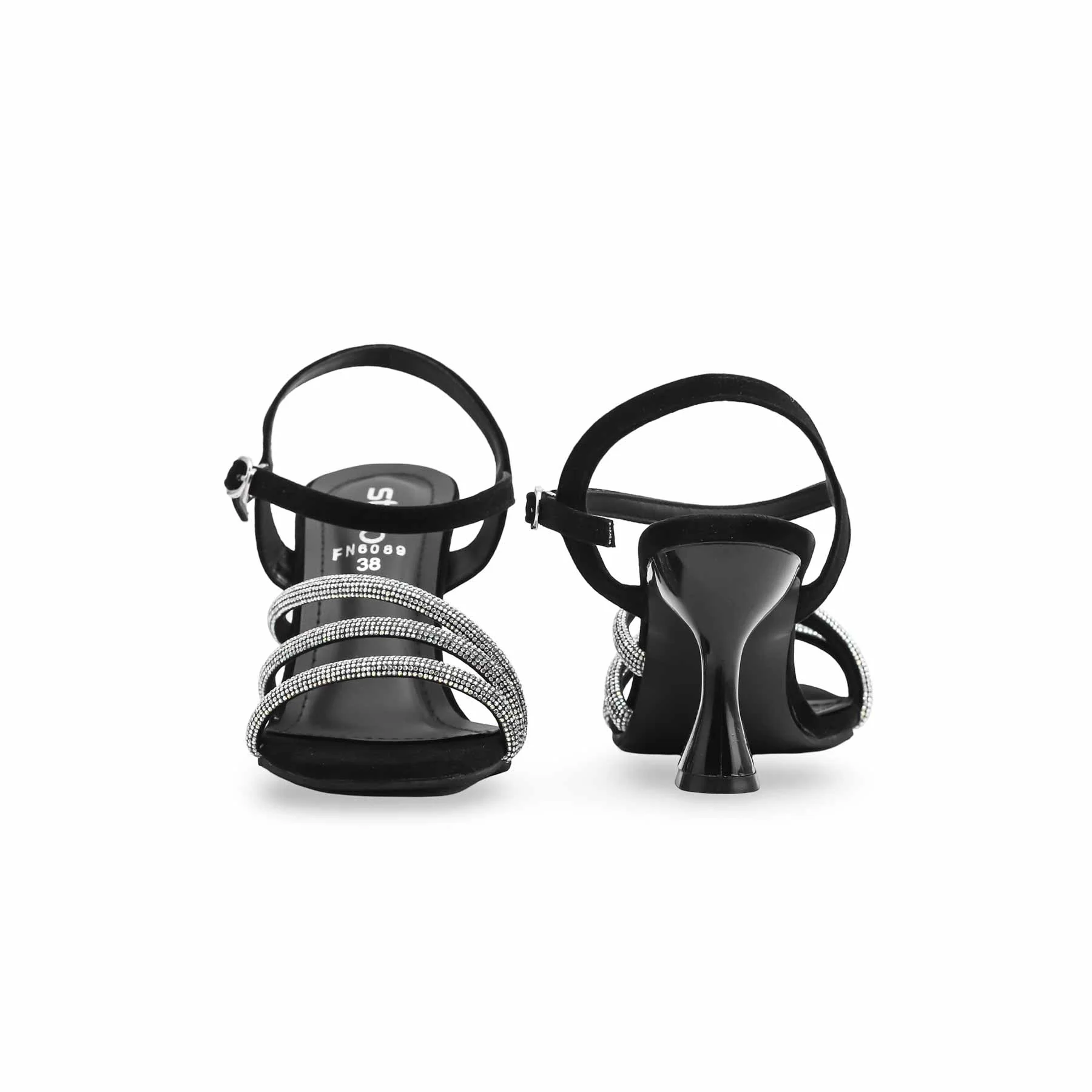 Black Fancy Sandal FN6089 - Image 4