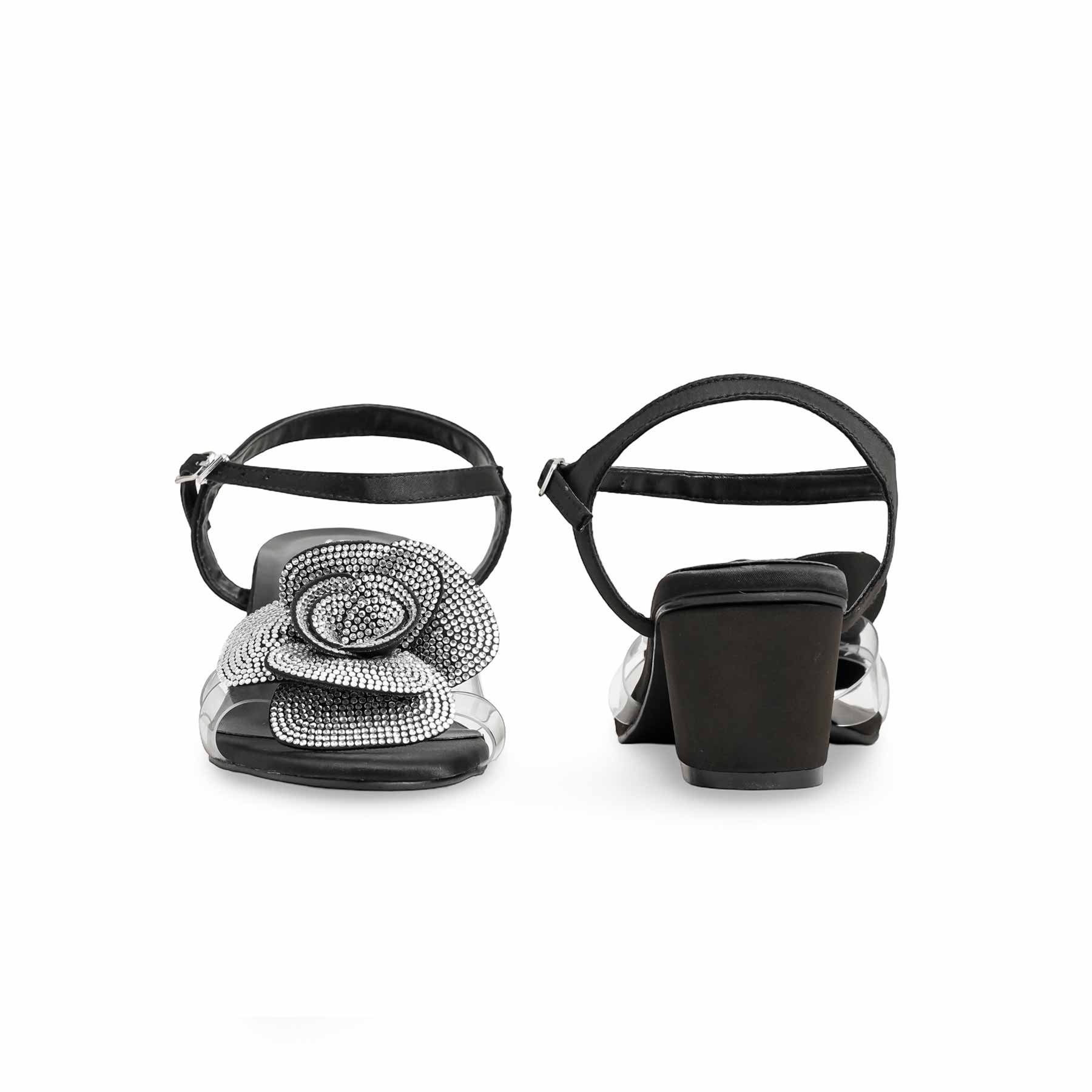 Black Fancy Sandal FN6137 - Image 4