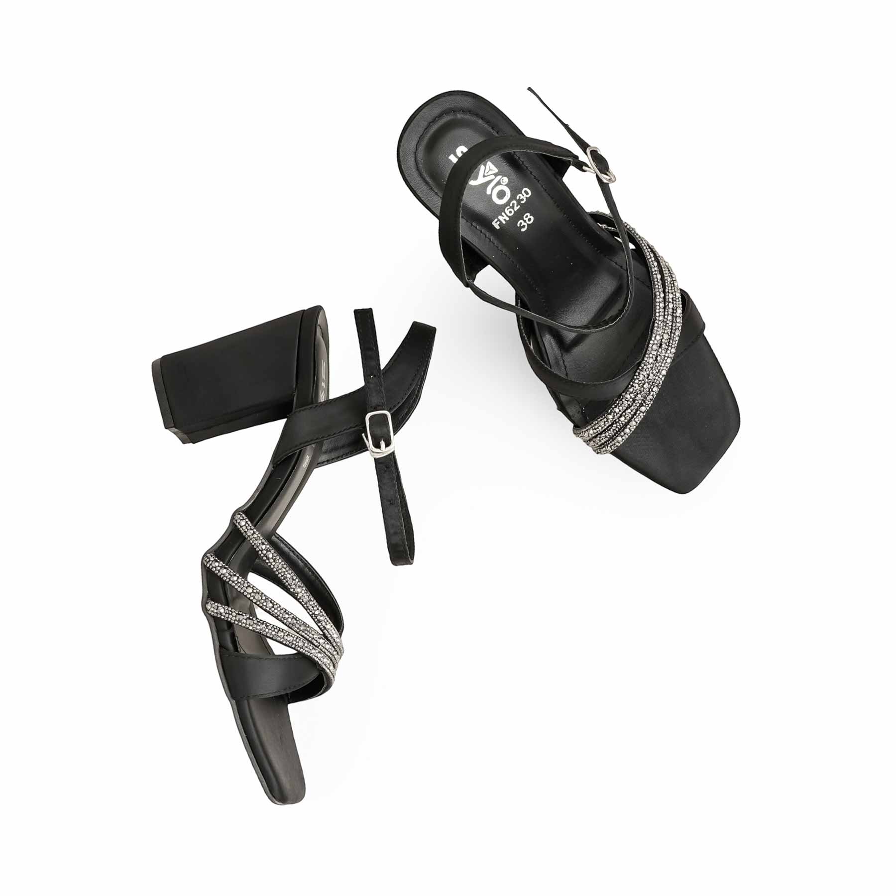 Black Fancy Sandal FN6230 - Image 5