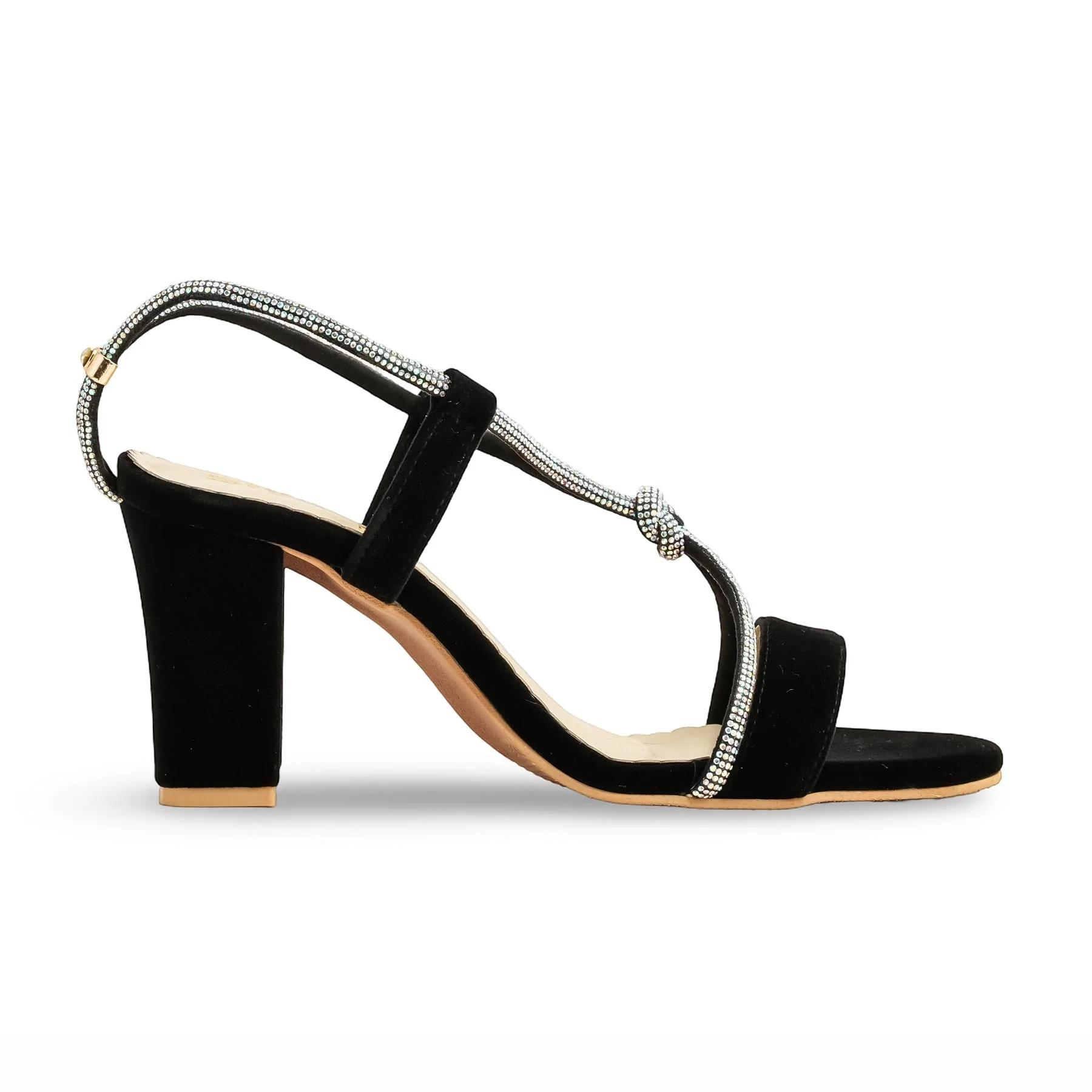 Black Fancy Sandal For Ladies FN6080 - Image 3