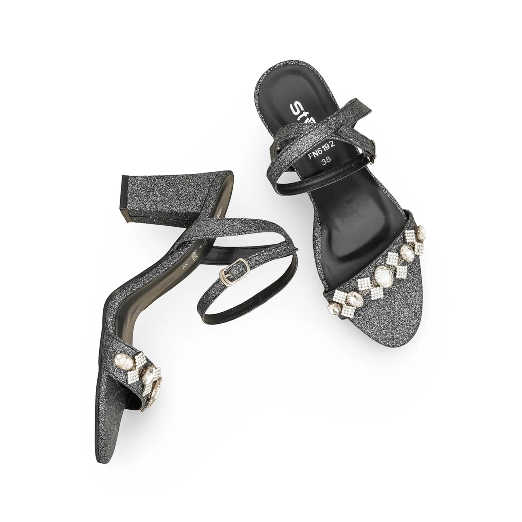 Black Fancy Sandal For Ladies FN6192 - Image 5