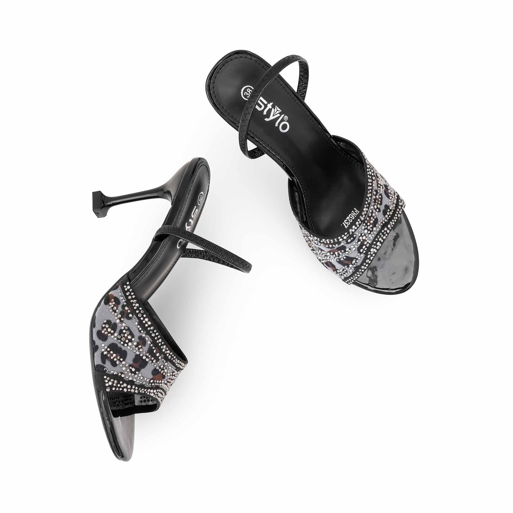 Black Fancy Sandal For Ladies FN6237 - Image 5