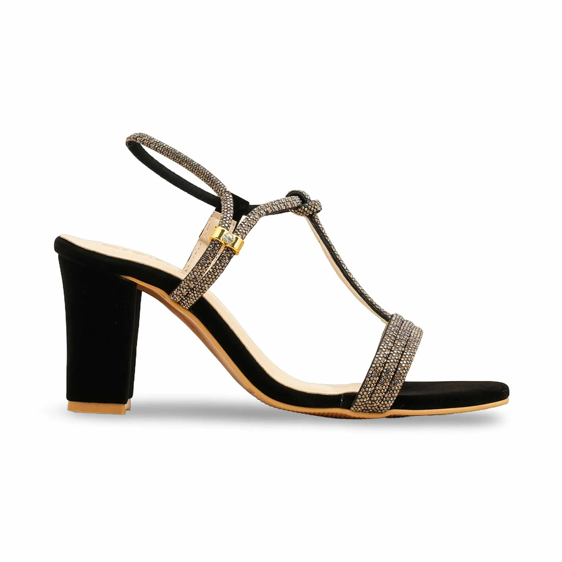 Black Fancy Sandal For Ladies FN6247 - Image 2