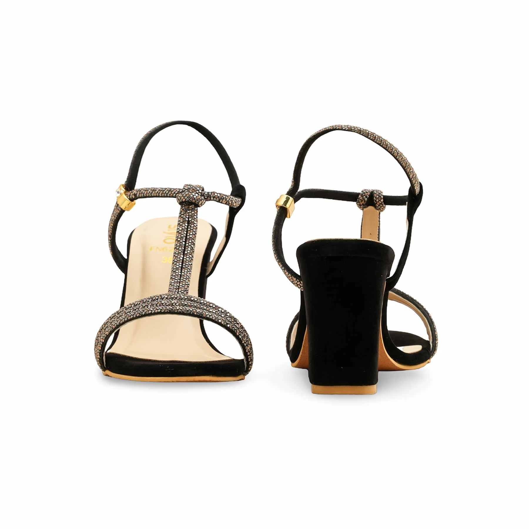 Black Fancy Sandal For Ladies FN6247 - Image 4