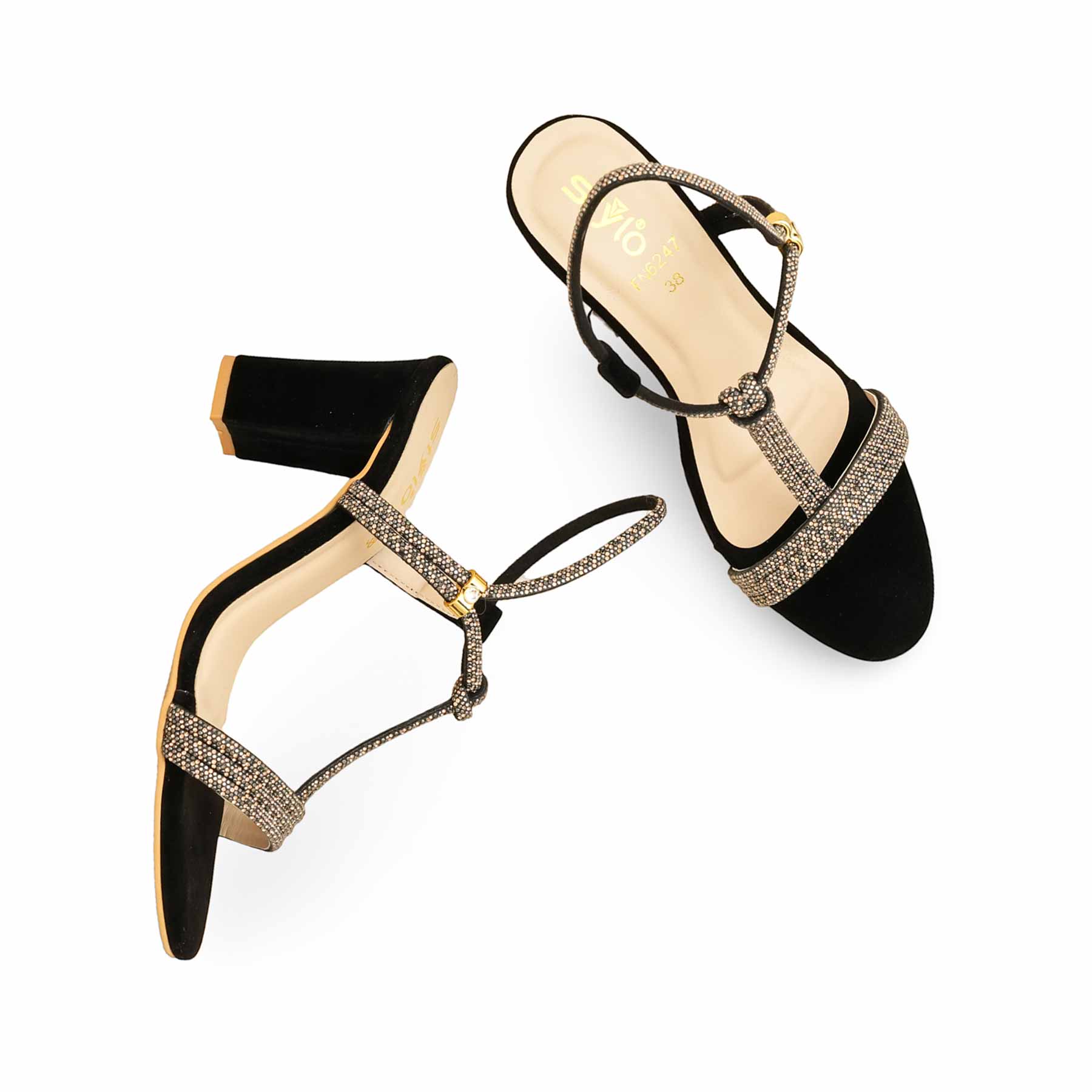 Black Fancy Sandal For Ladies FN6247 - Image 5