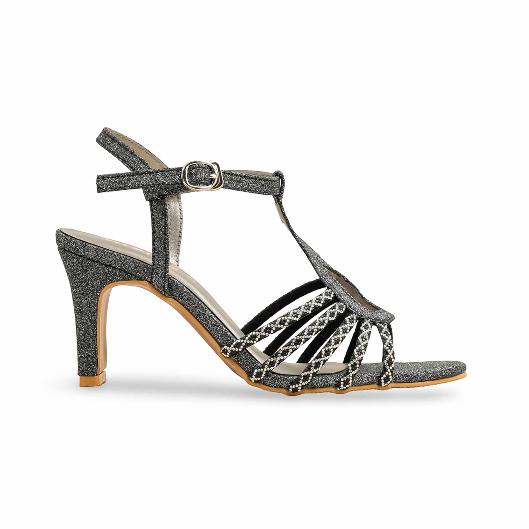 Black Fancy Sandal For Women FN6131 - Image 2
