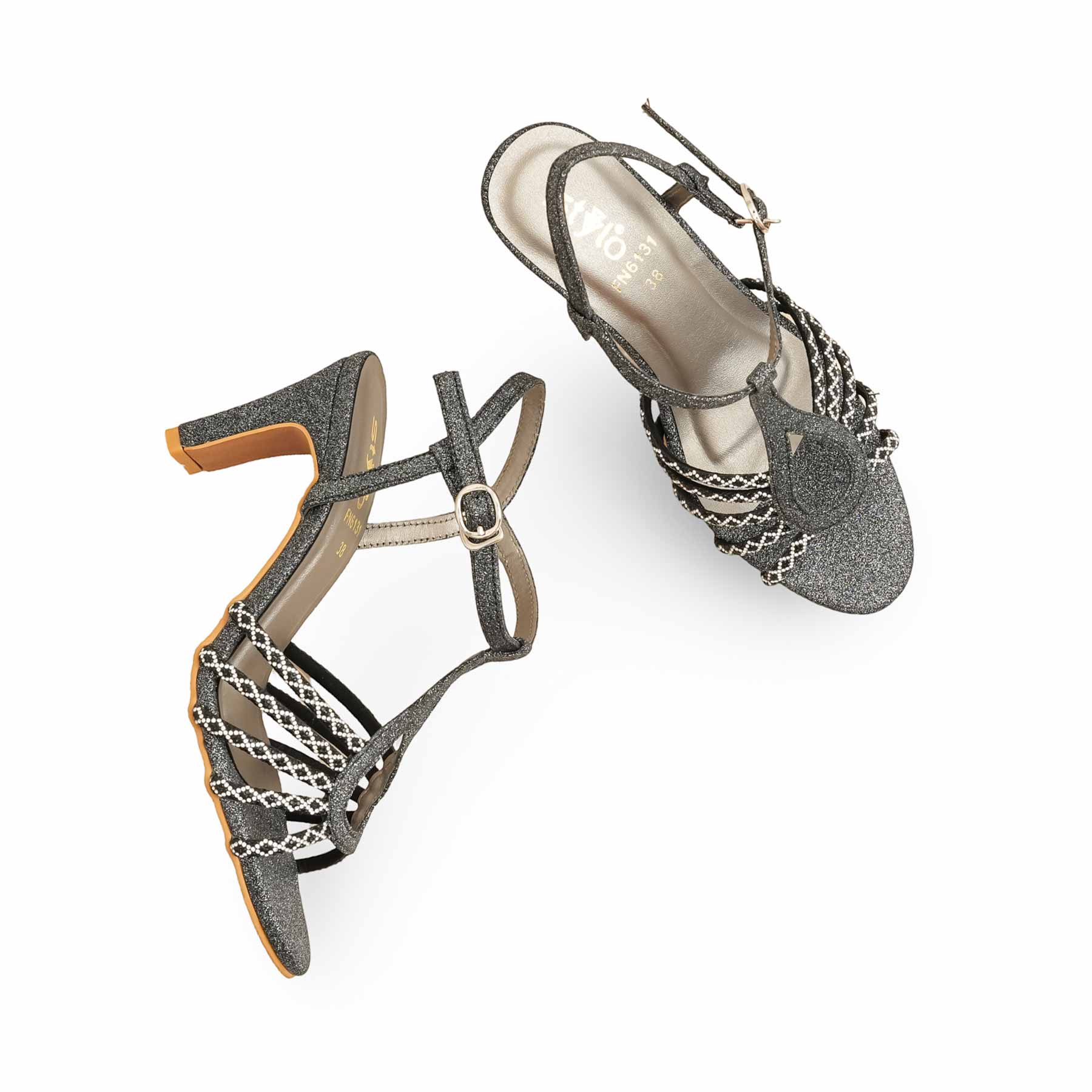 Black Fancy Sandal For Women FN6131 - Image 5
