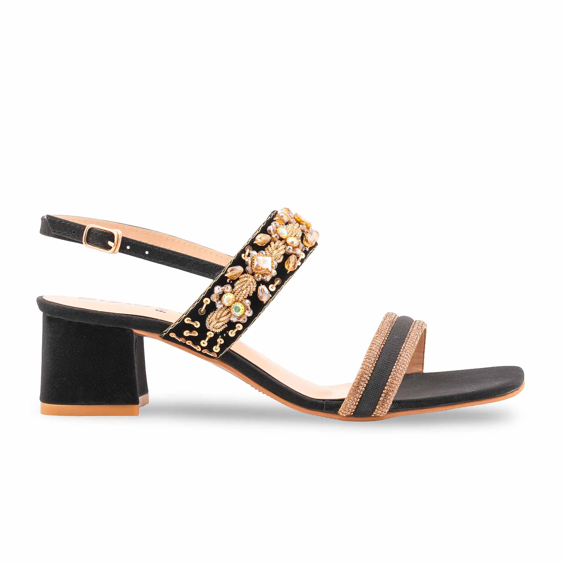 Black Fancy Sandal For Women FN6168 - Image 2