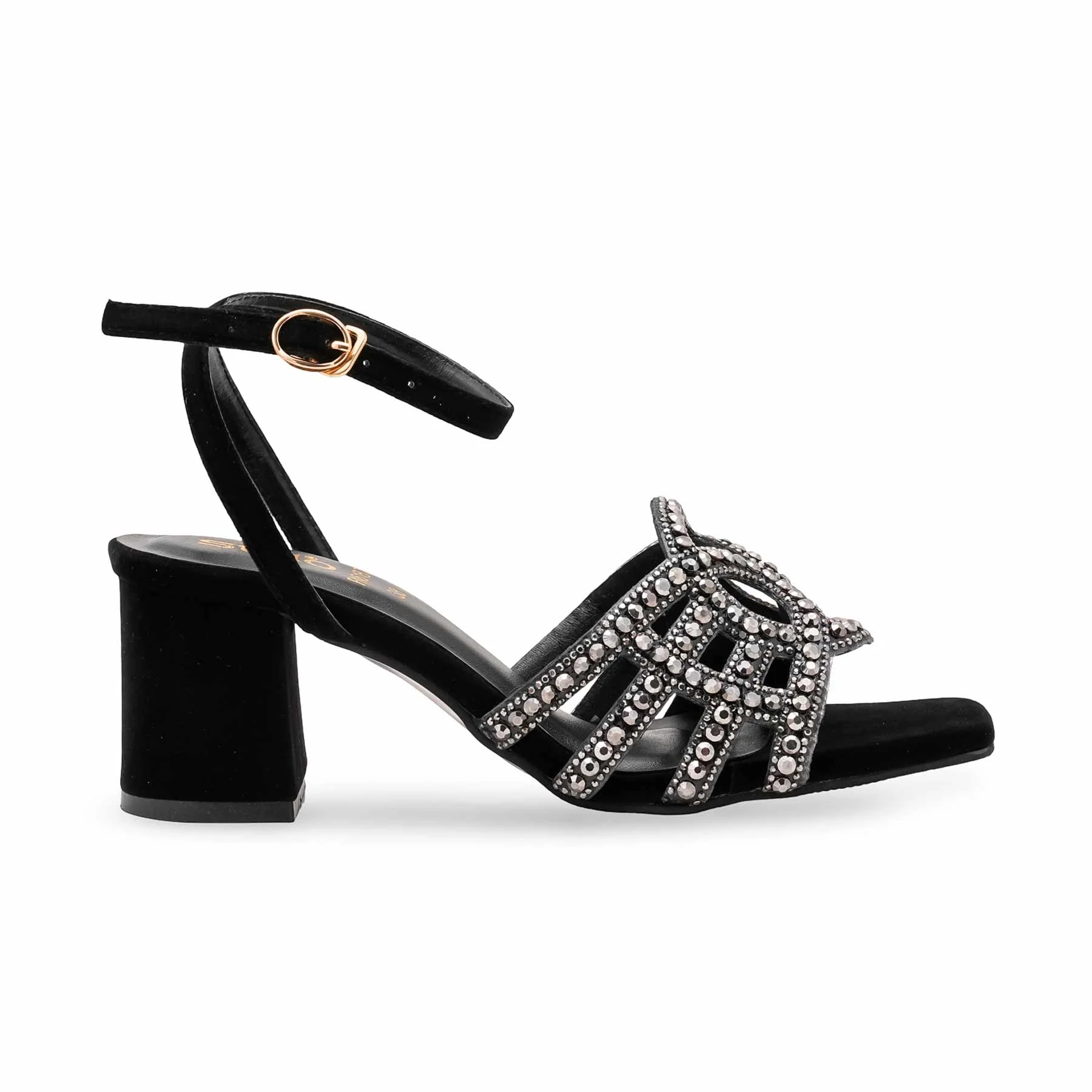 Black Fancy Sandal For Women FN6187 - Image 2