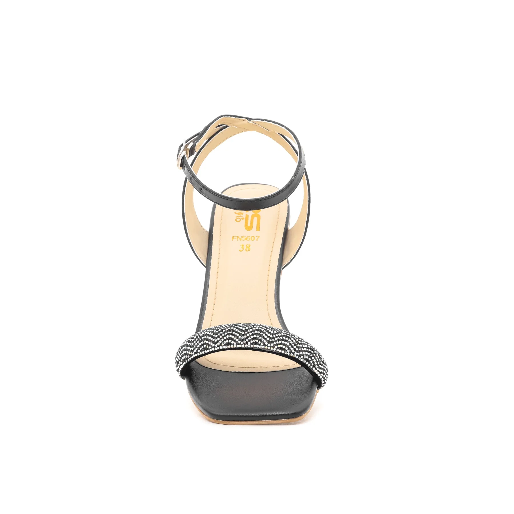 Black Fancy Sandal FN5607 - Image 3