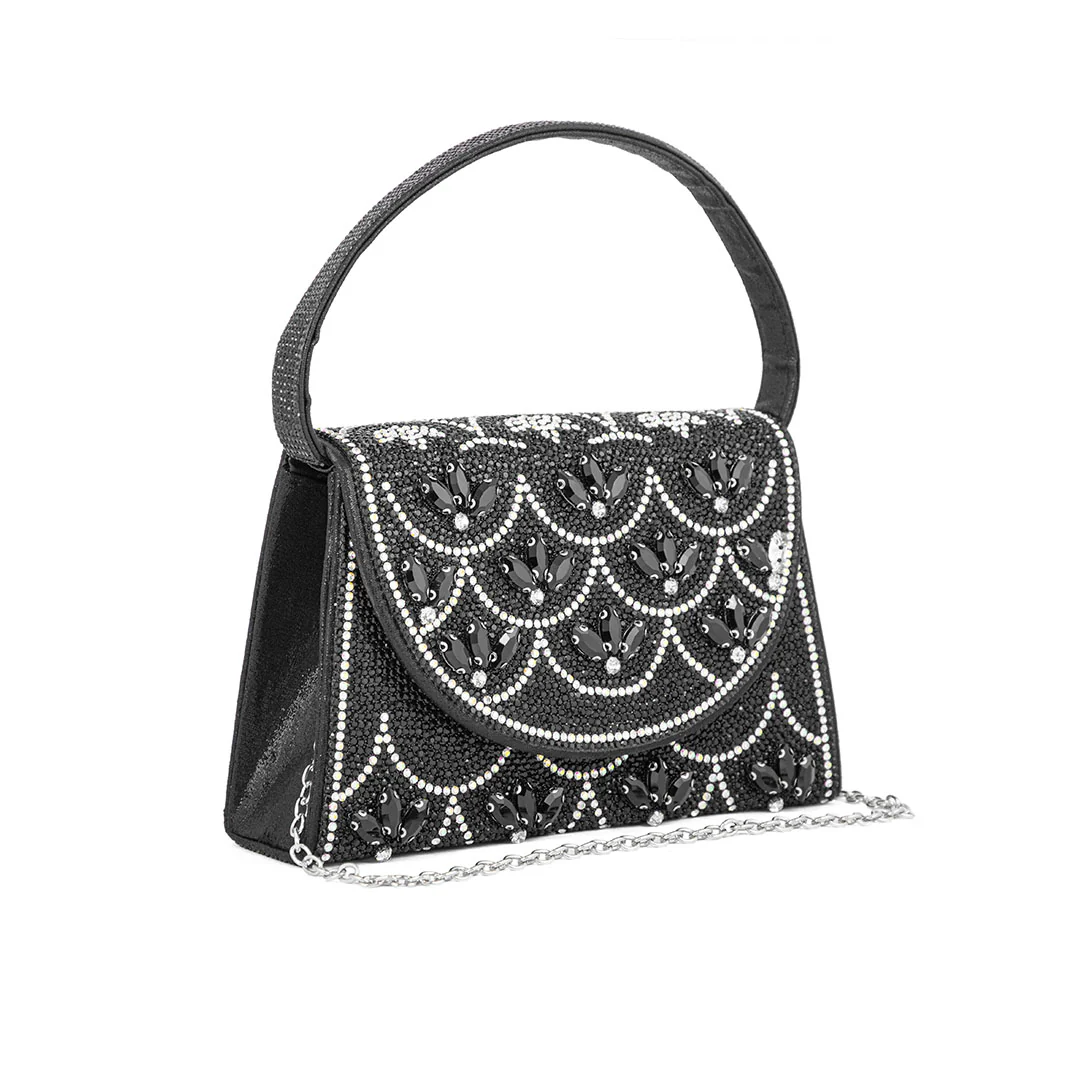 Black Fancy Shoulder Bag P24331 - Image 3