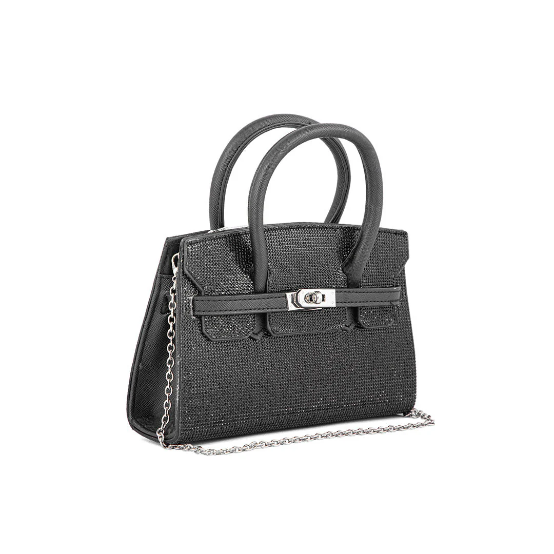 Black Fancy Shoulder Bag P24337 - Image 3