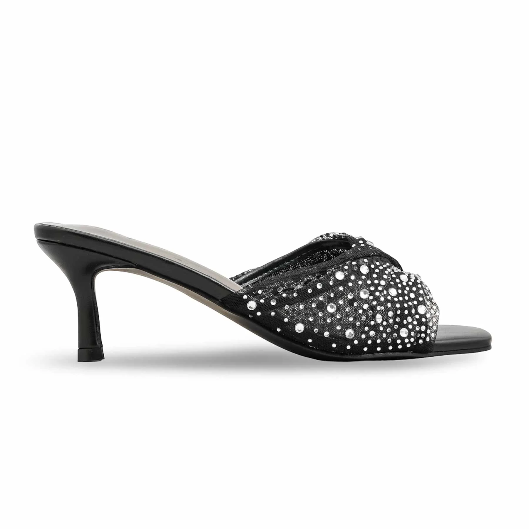 Black Fancy Bridal Slipper FN7972 - Image 2