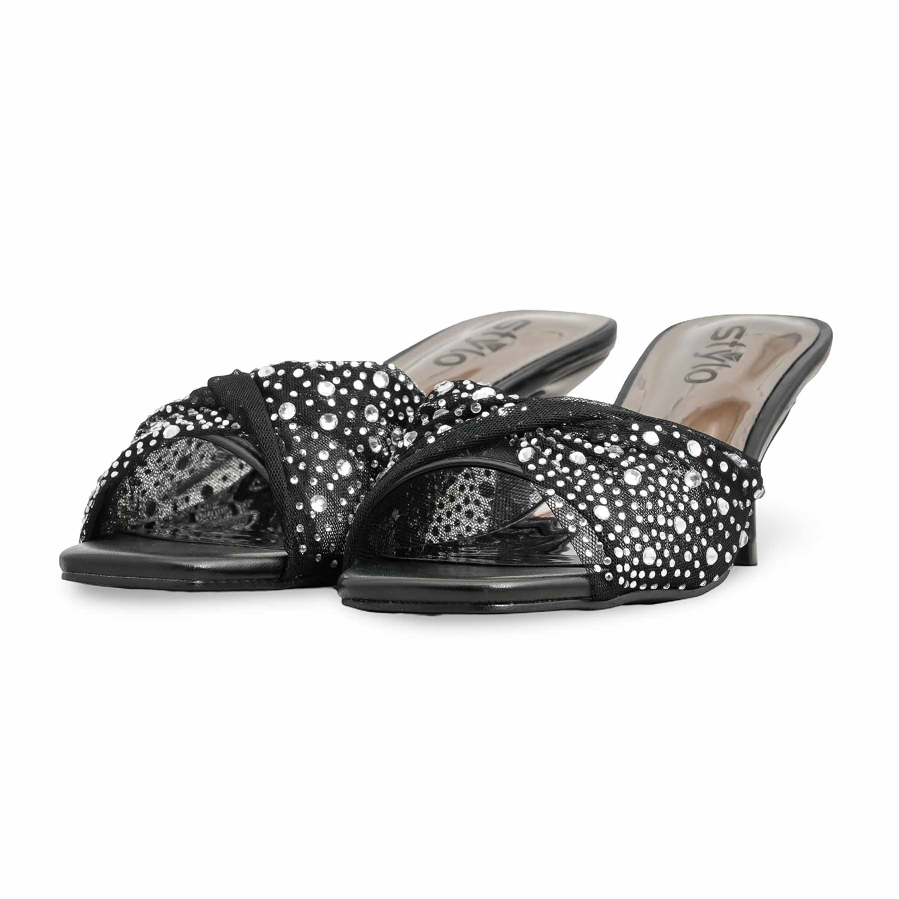 Black Fancy Bridal Slipper FN7972 - Image 3