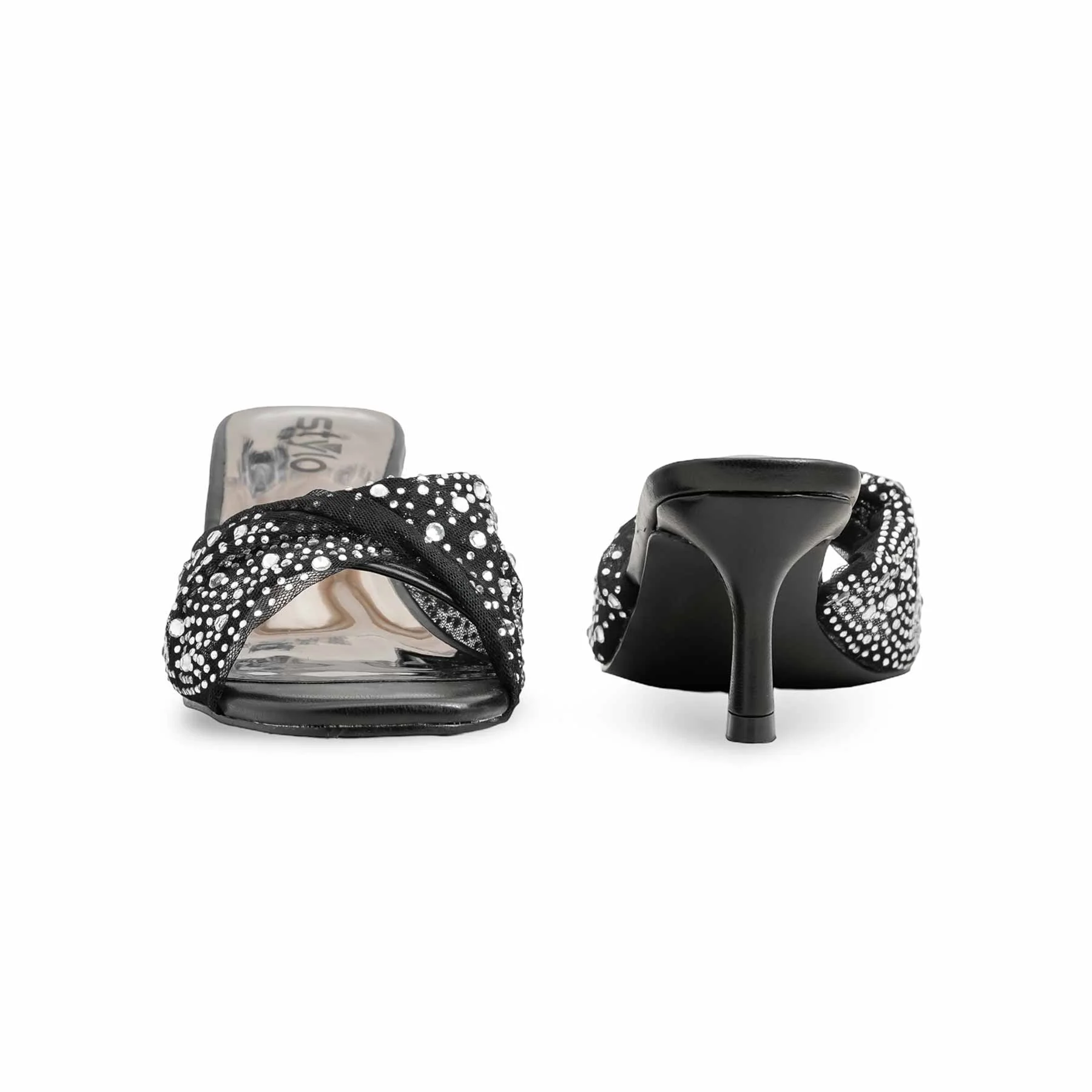 Black Fancy Bridal Slipper FN7972 - Image 4