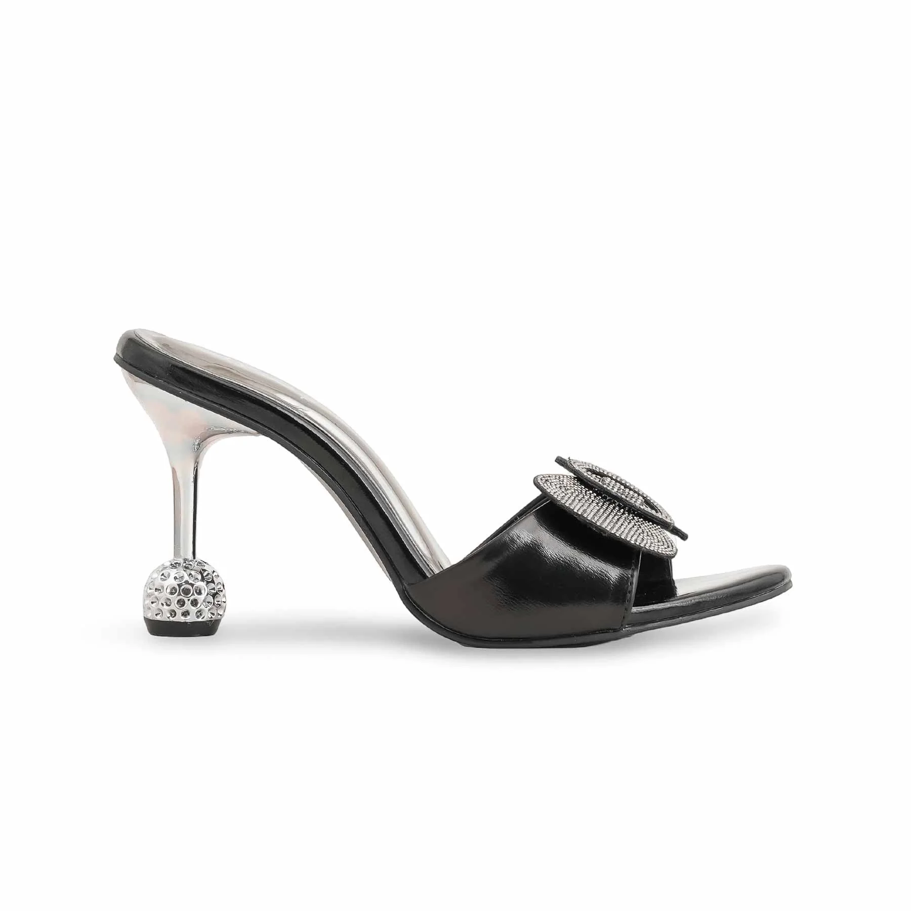 Black Fancy Bridal Slipper FN7925 - Image 2