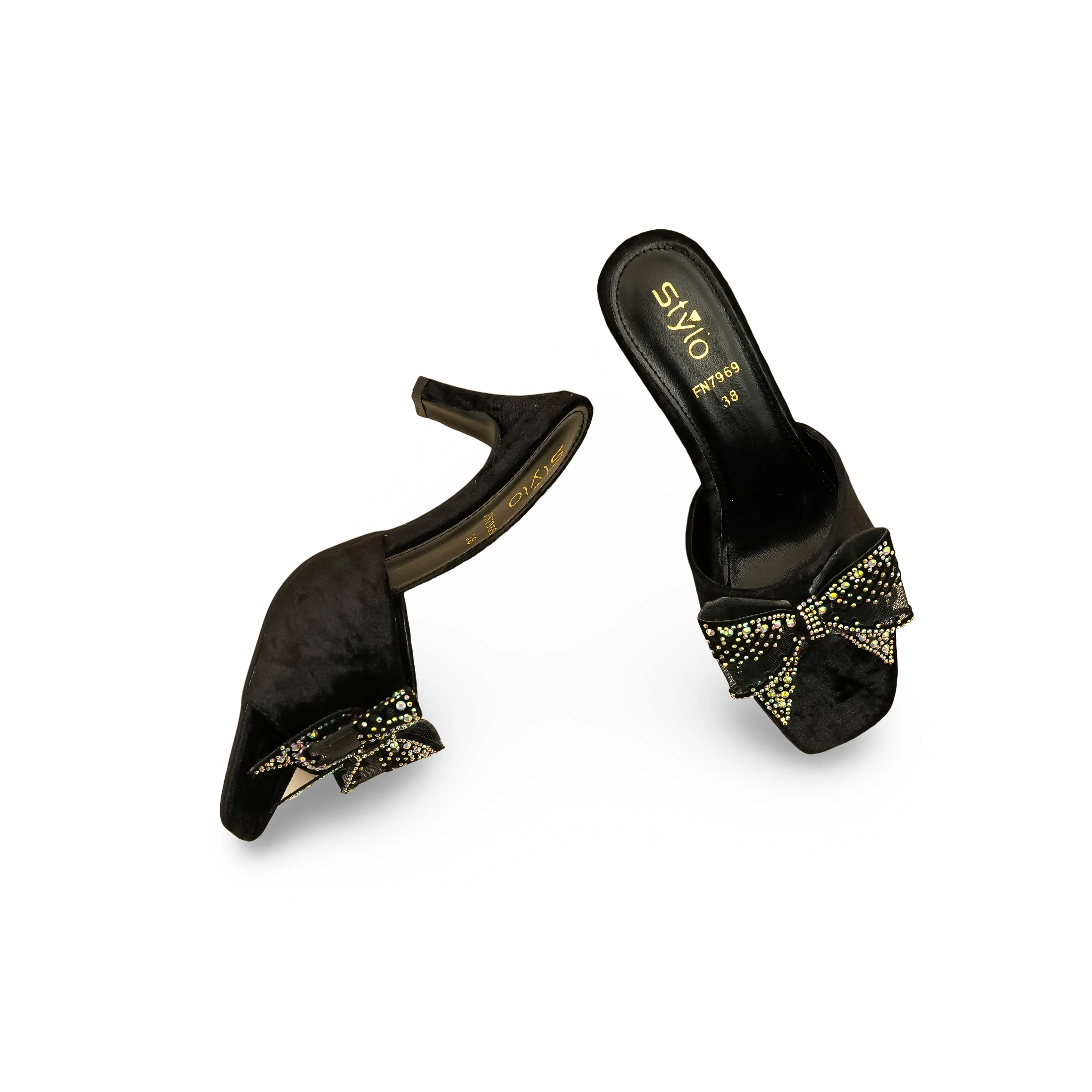 Black Fancy Slipper For Ladies FN7969 - Image 5