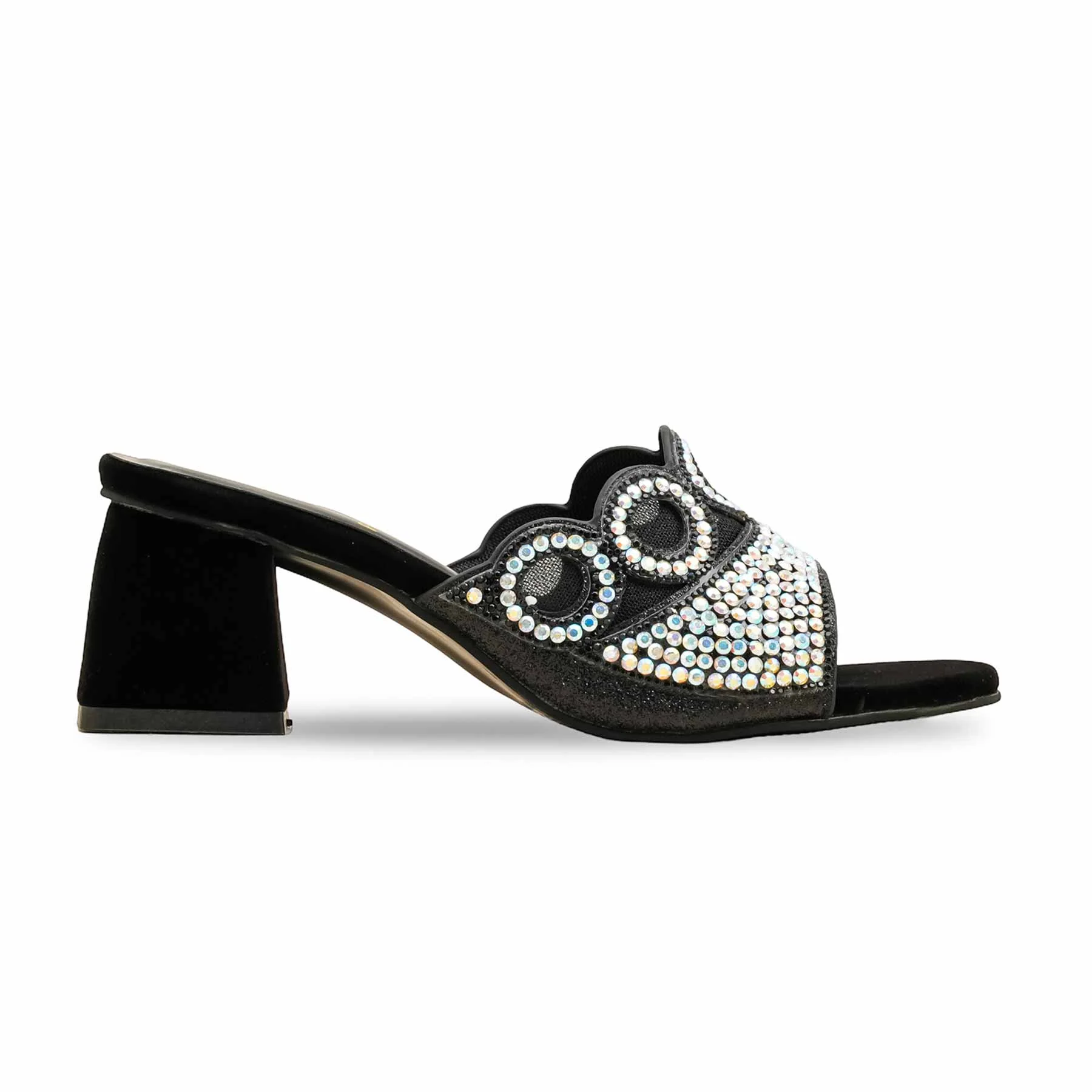 Black Fancy Slipper For Ladies FN7993 - Image 2