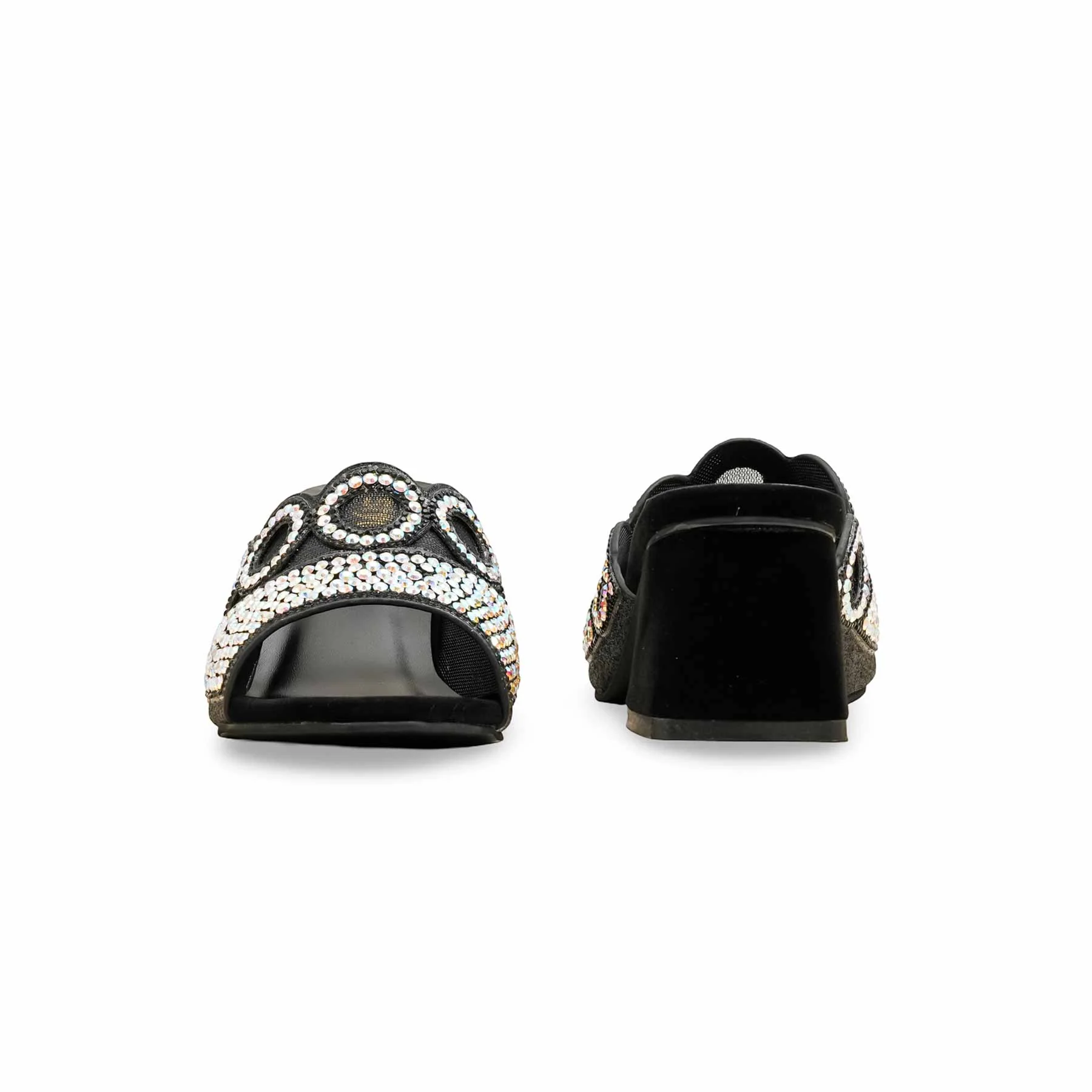 Black Fancy Slipper For Ladies FN7993 - Image 4