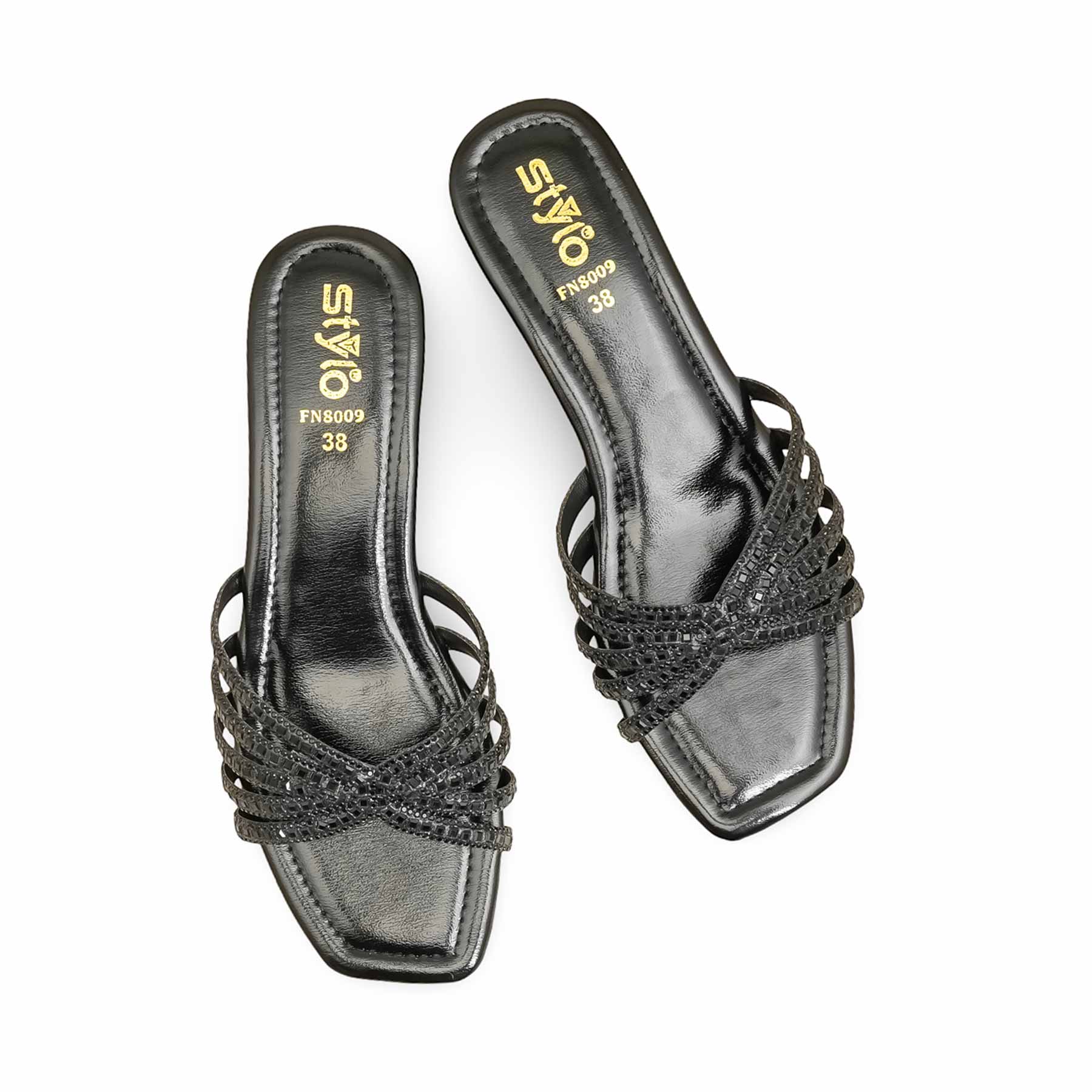 Black Fancy Slipper For Ladies FN8009 - Image 6