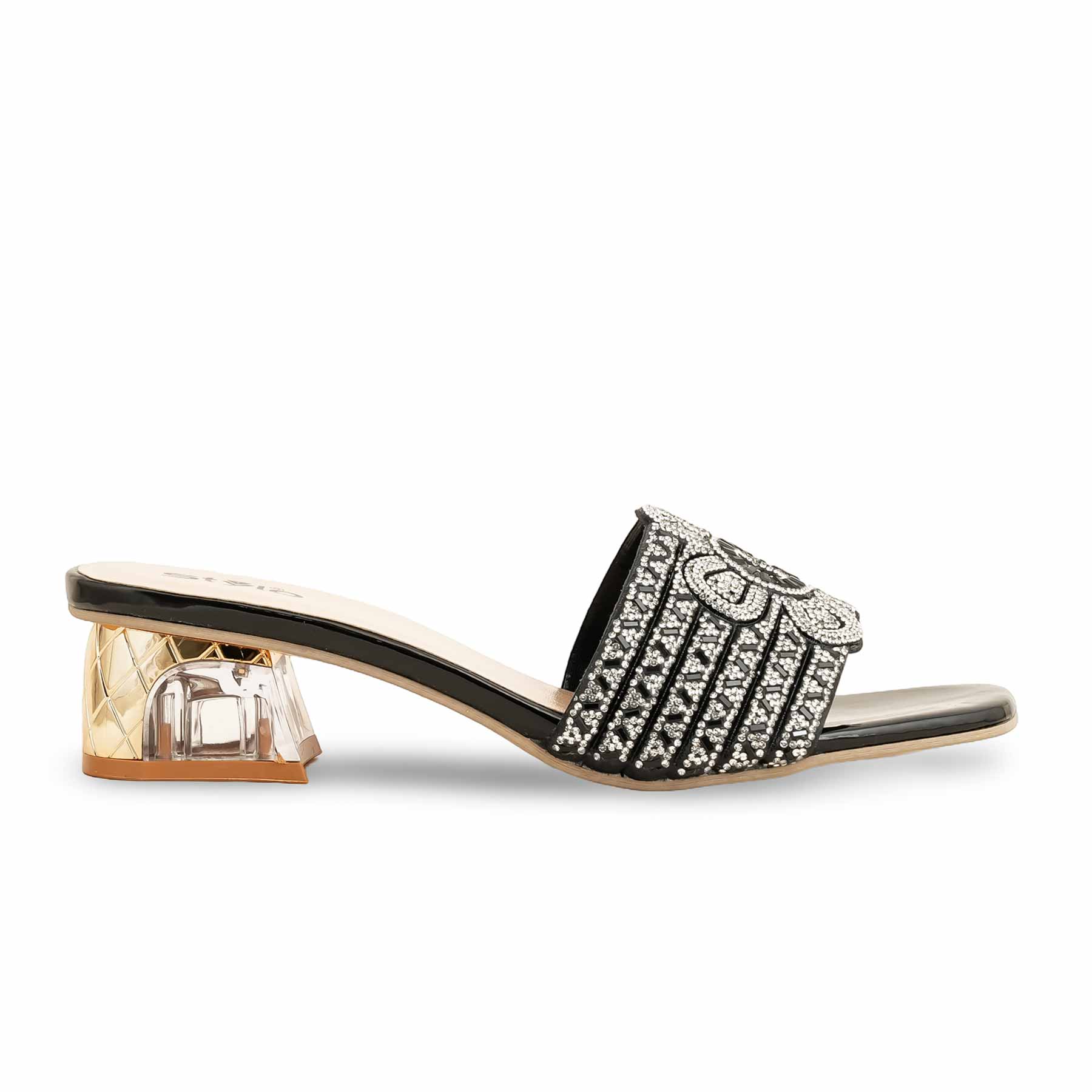 Black Fancy Slipper For Women FN7949 - Image 2