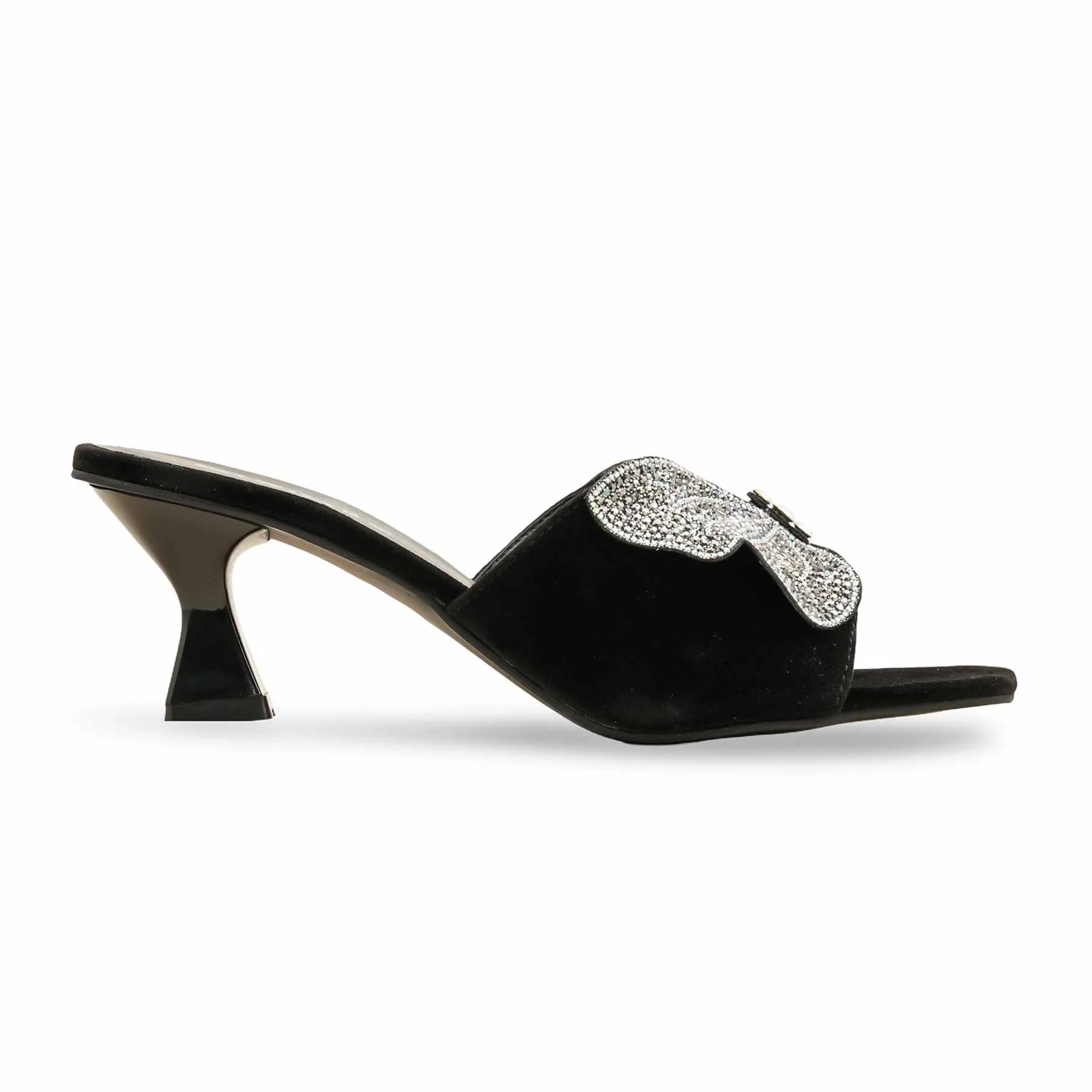Black Fancy Slipper For Women FN7974 - Image 2