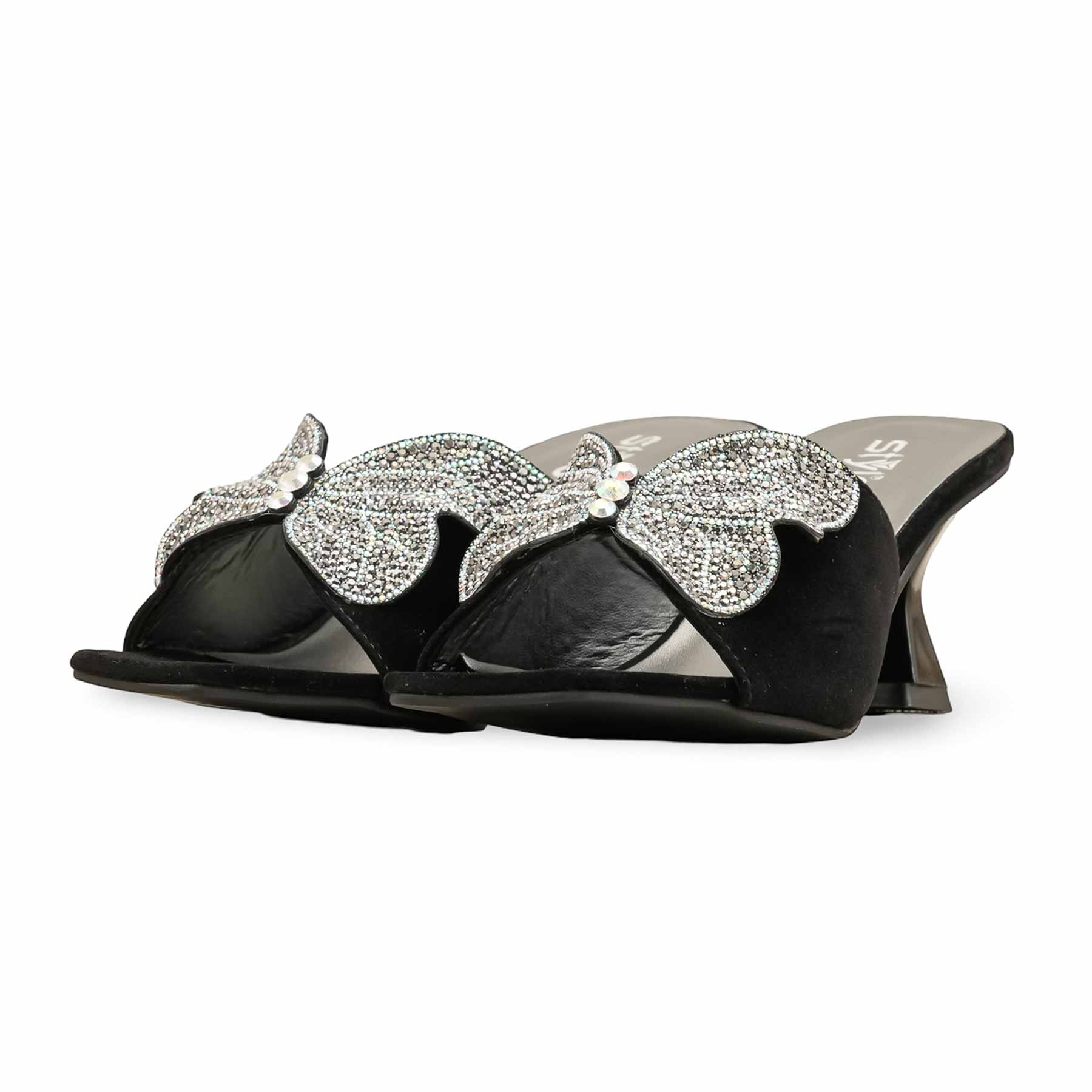 Black Fancy Slipper For Women FN7974 - Image 3
