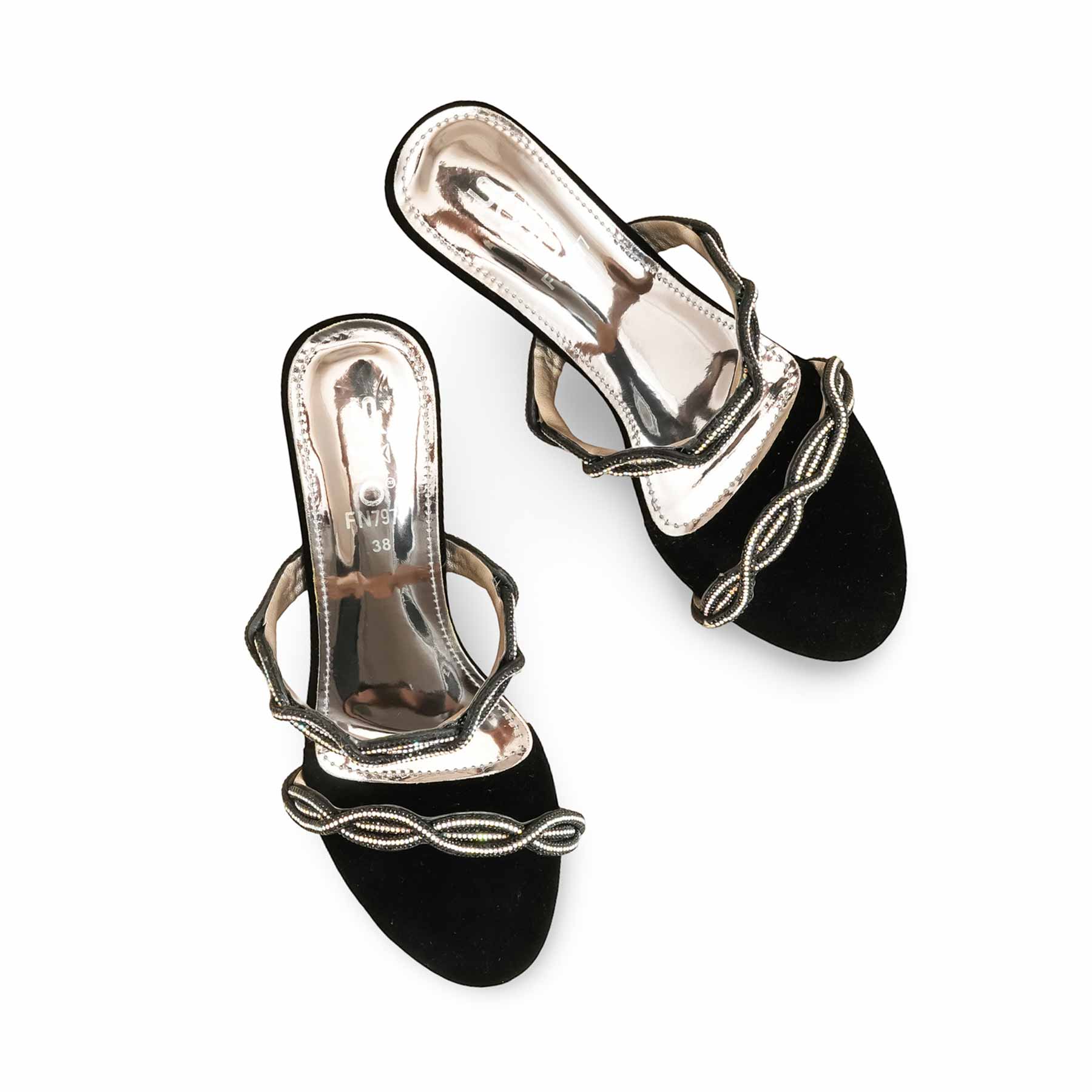 Black Fancy Slipper For Women FN7977 - Image 5