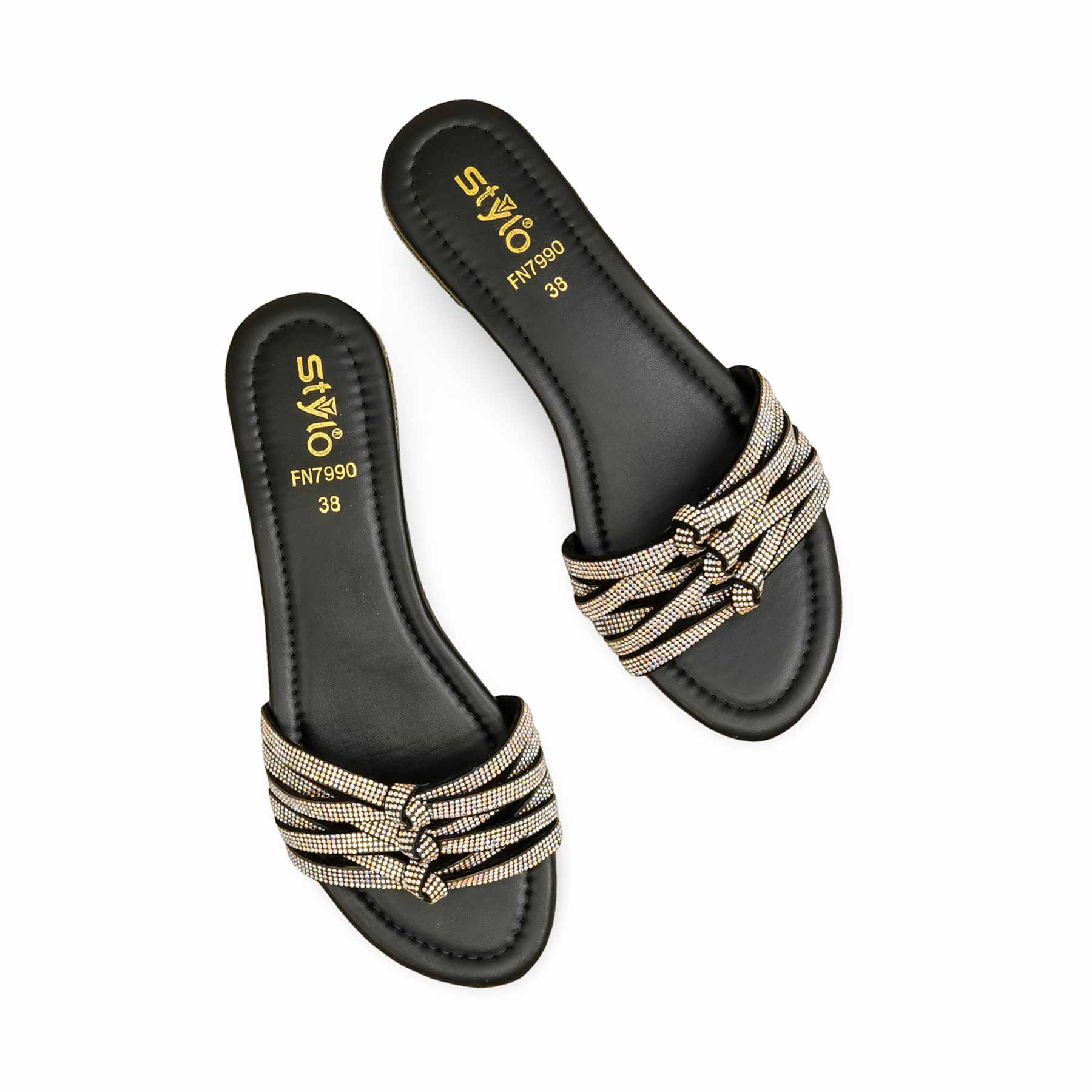 Black Fancy Slipper For Women FN7990 - Image 5