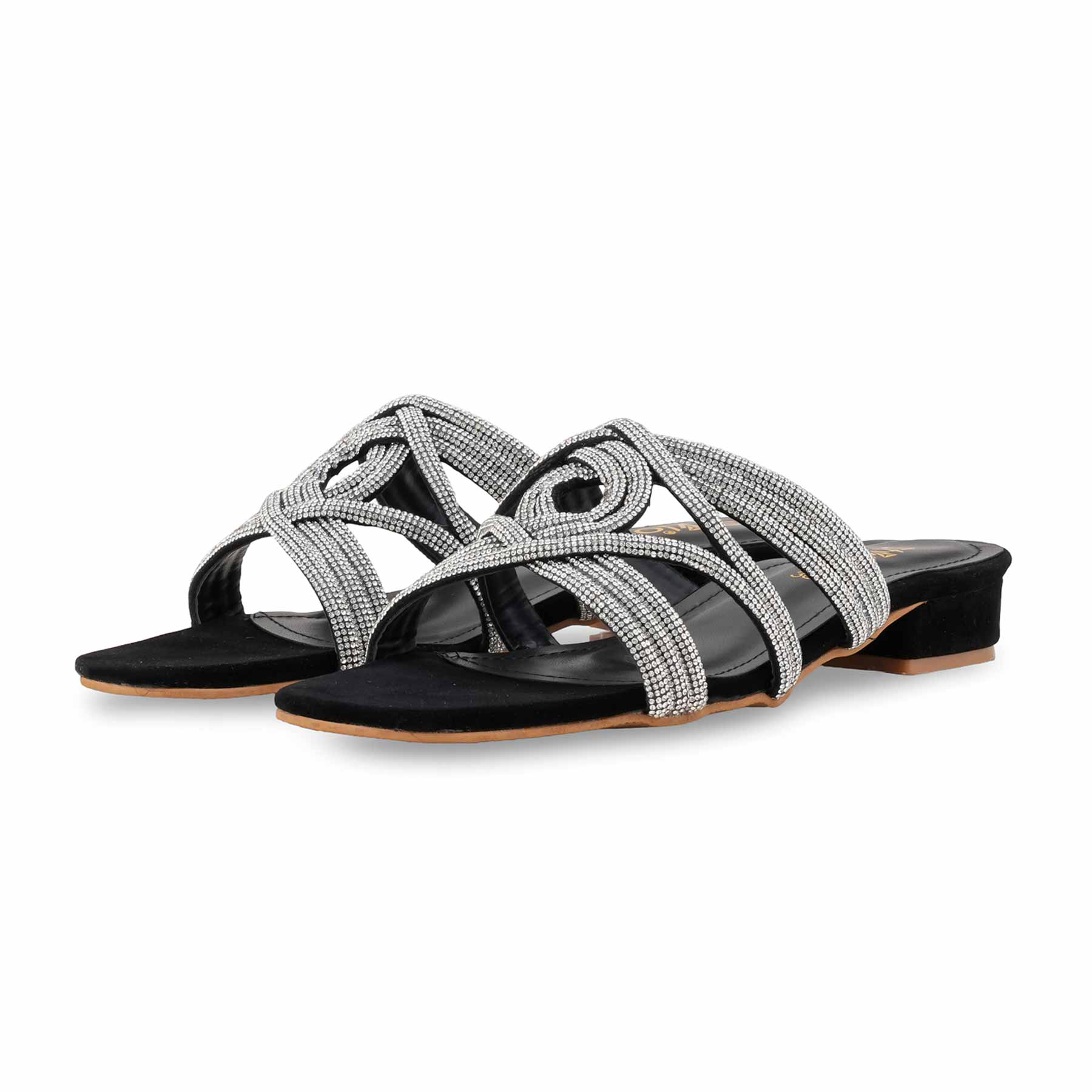 Black Fancy Slipper For Women FN8003 - Image 3