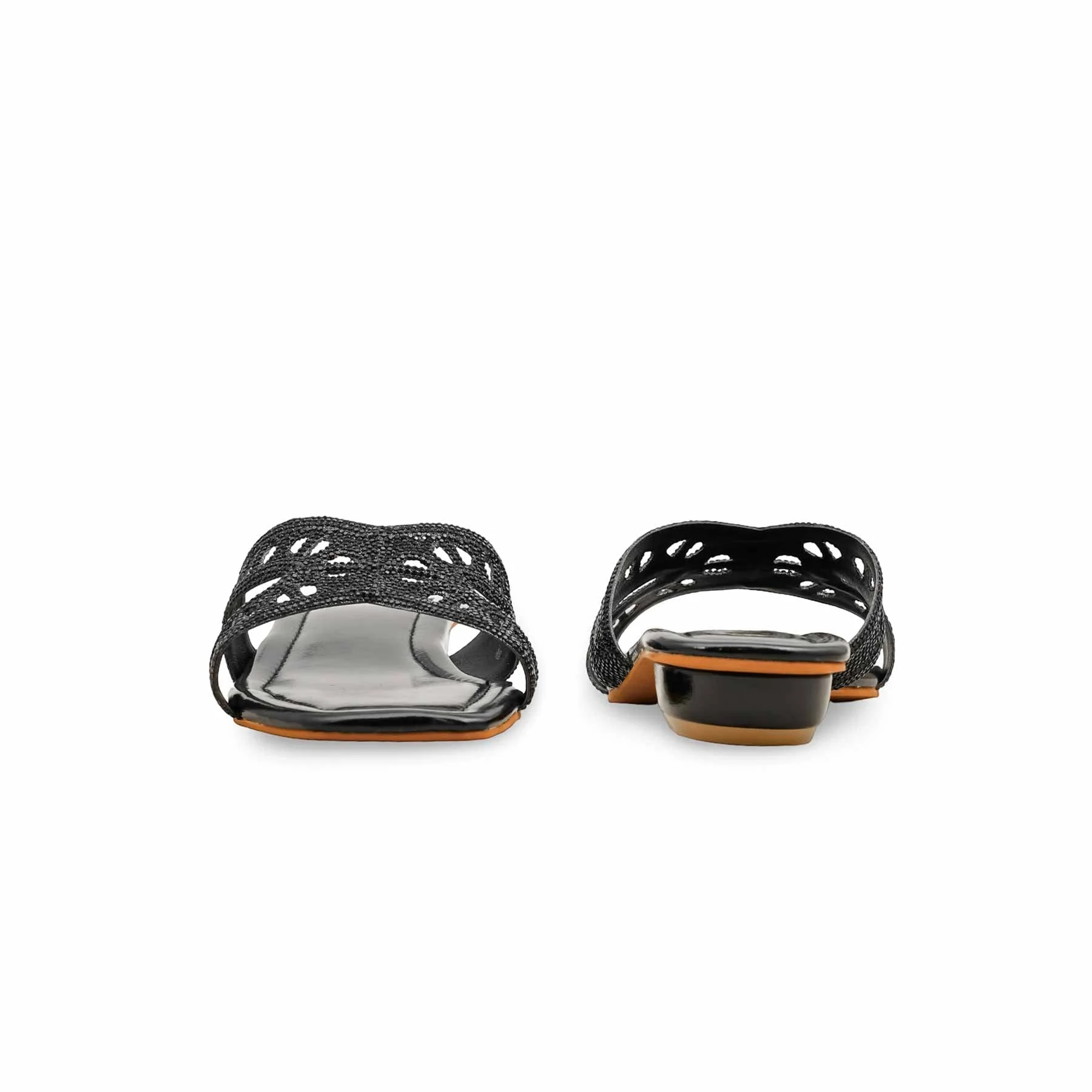 Black Fancy Slipper For Women FN8008 - Image 4